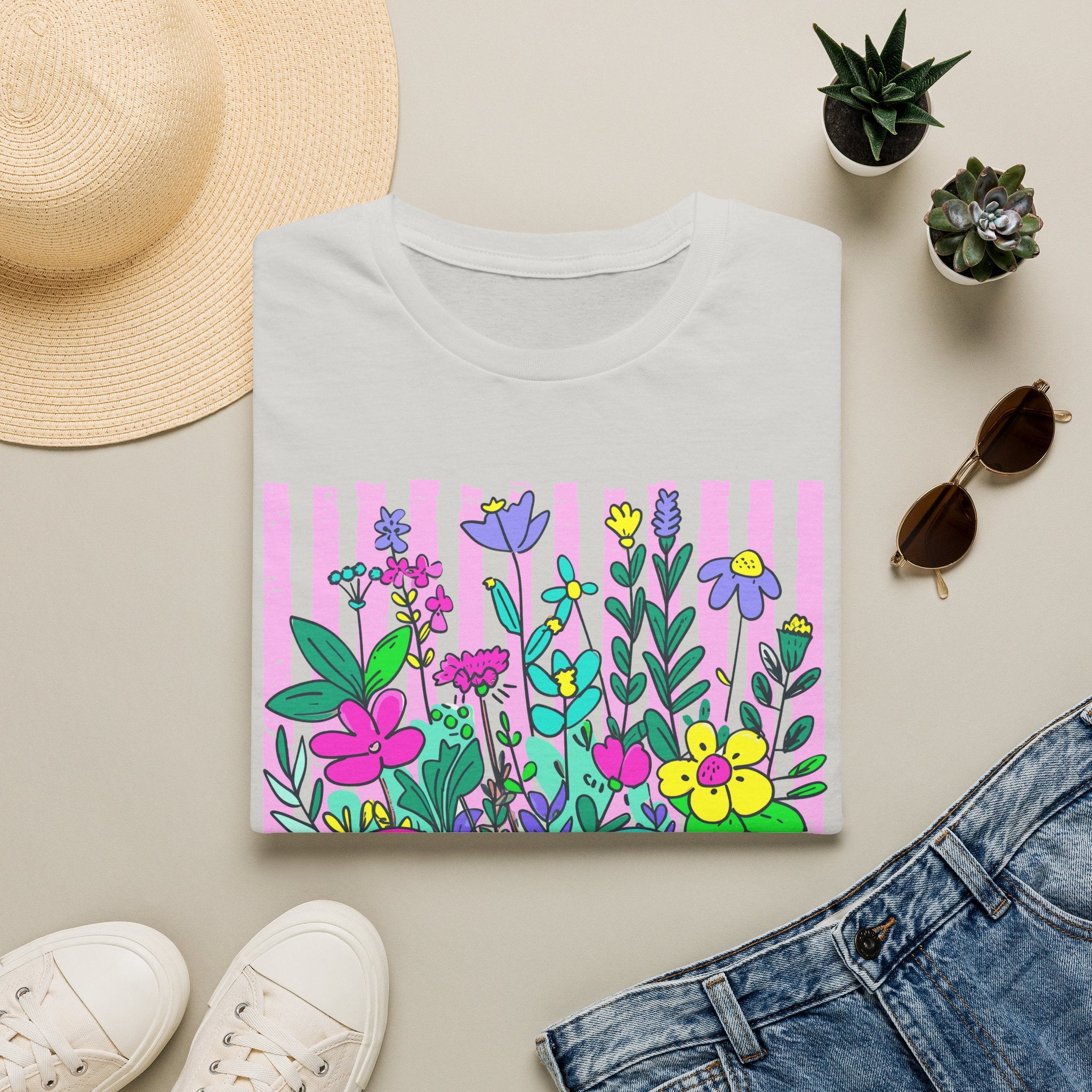 Gigi Floral T-Shirt — Colorful Garden Monogram Tee