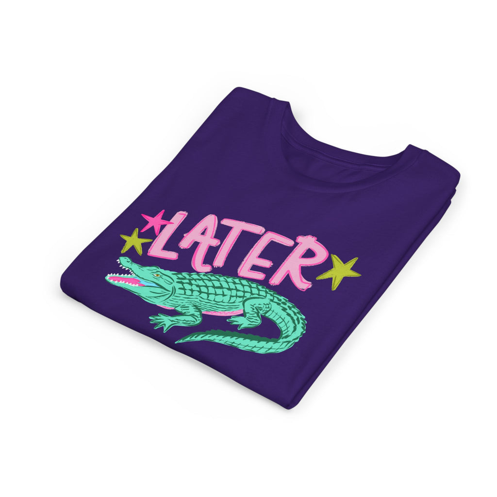 Youth Tee — "Later/After While" Retro Crocodile Graphic