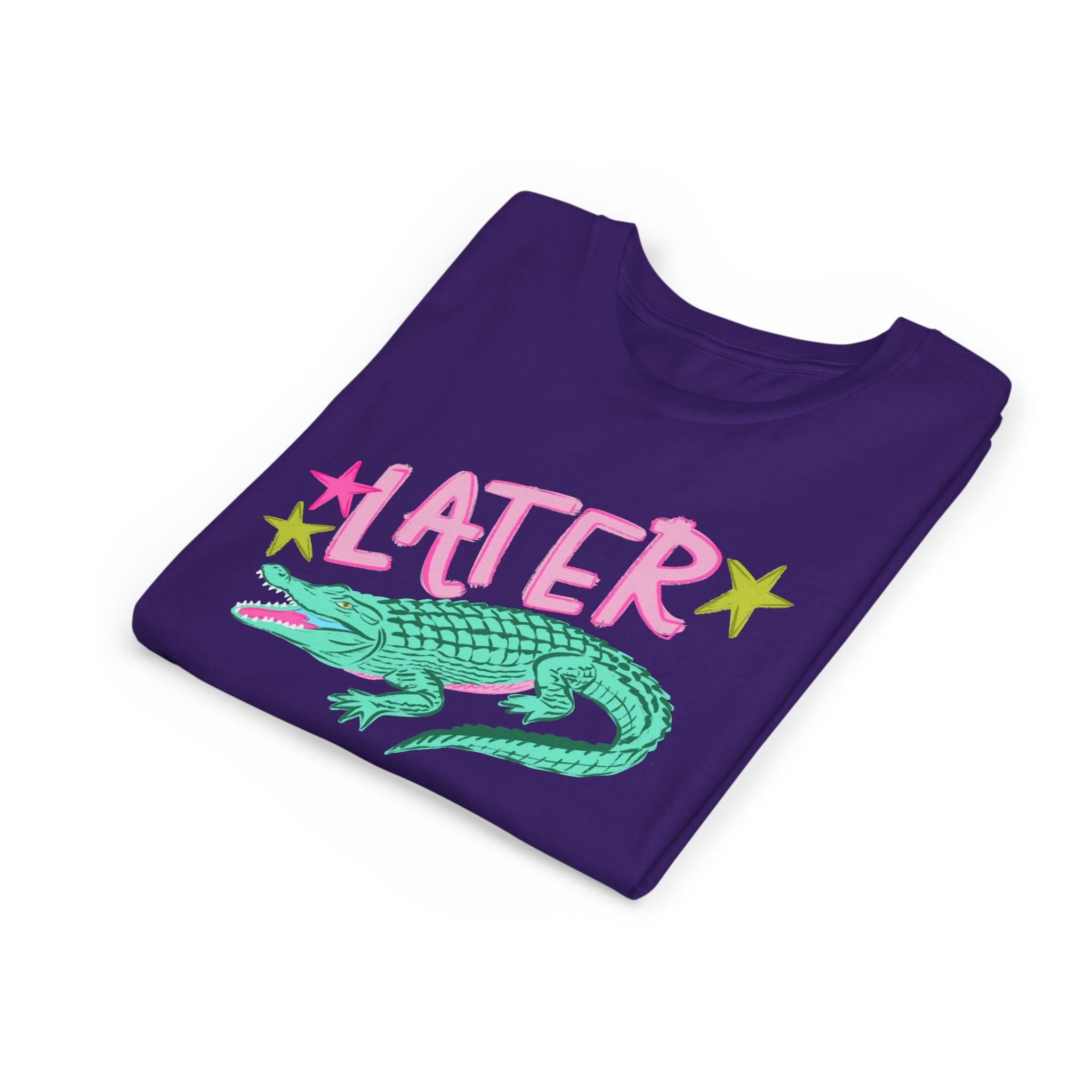 Youth Tee — "Later/After While" Retro Crocodile Graphic