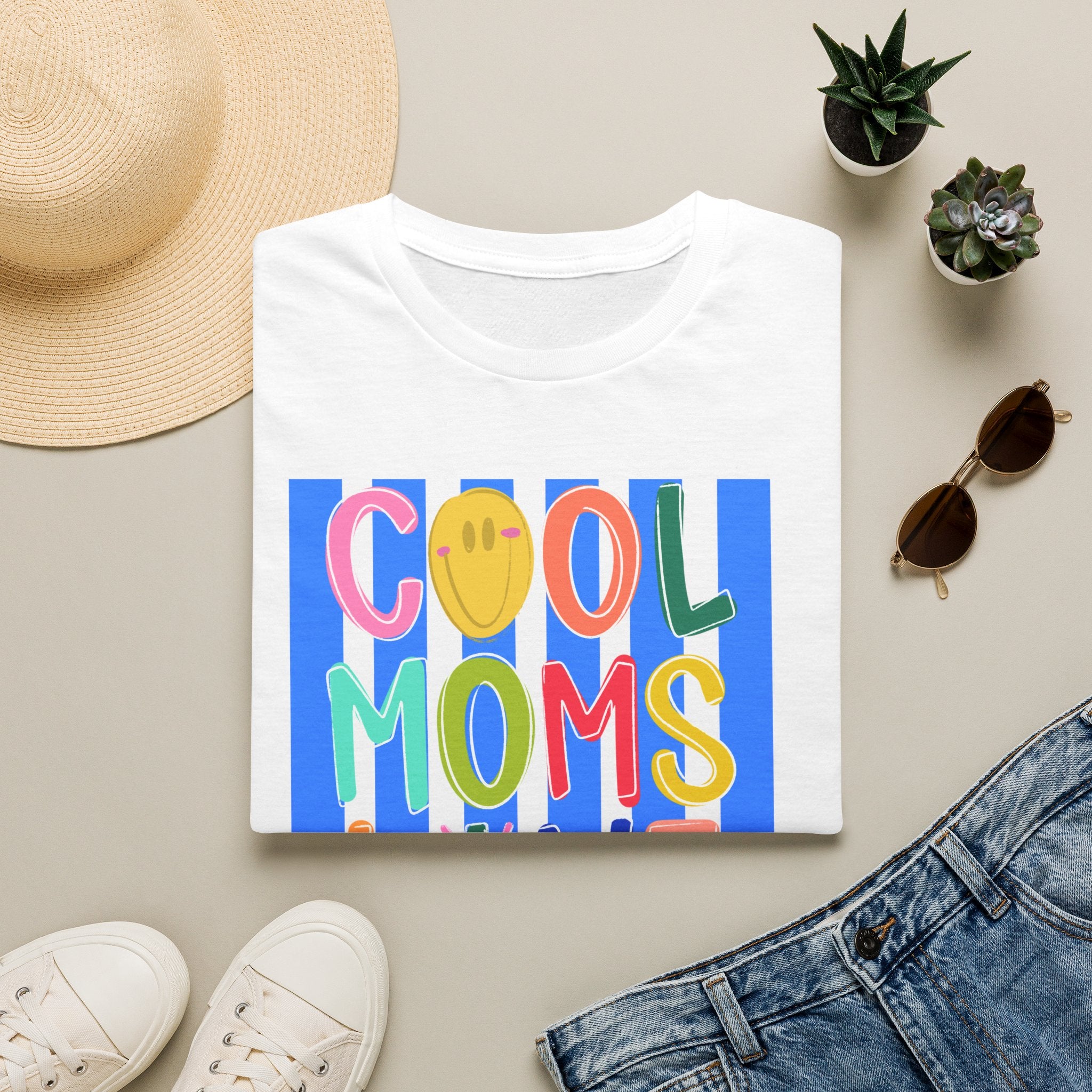 Cool Moms Live Jesus T-Shirt — Colorful Faith-Based Mom Tee