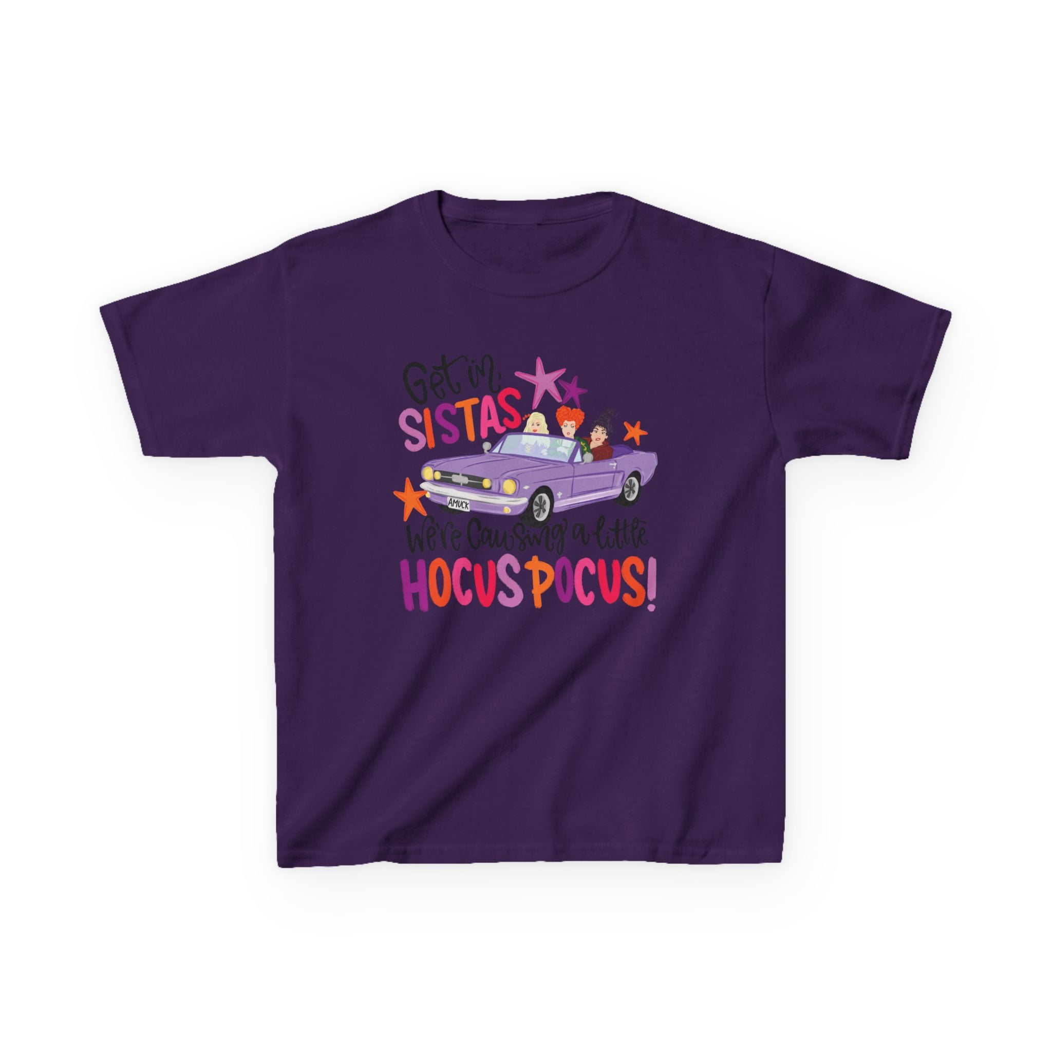 Kids T-Shirt - 'Ge In, Sistas We're Caysubg a Little Hocus Pocus' Halloween Graphic Tee
