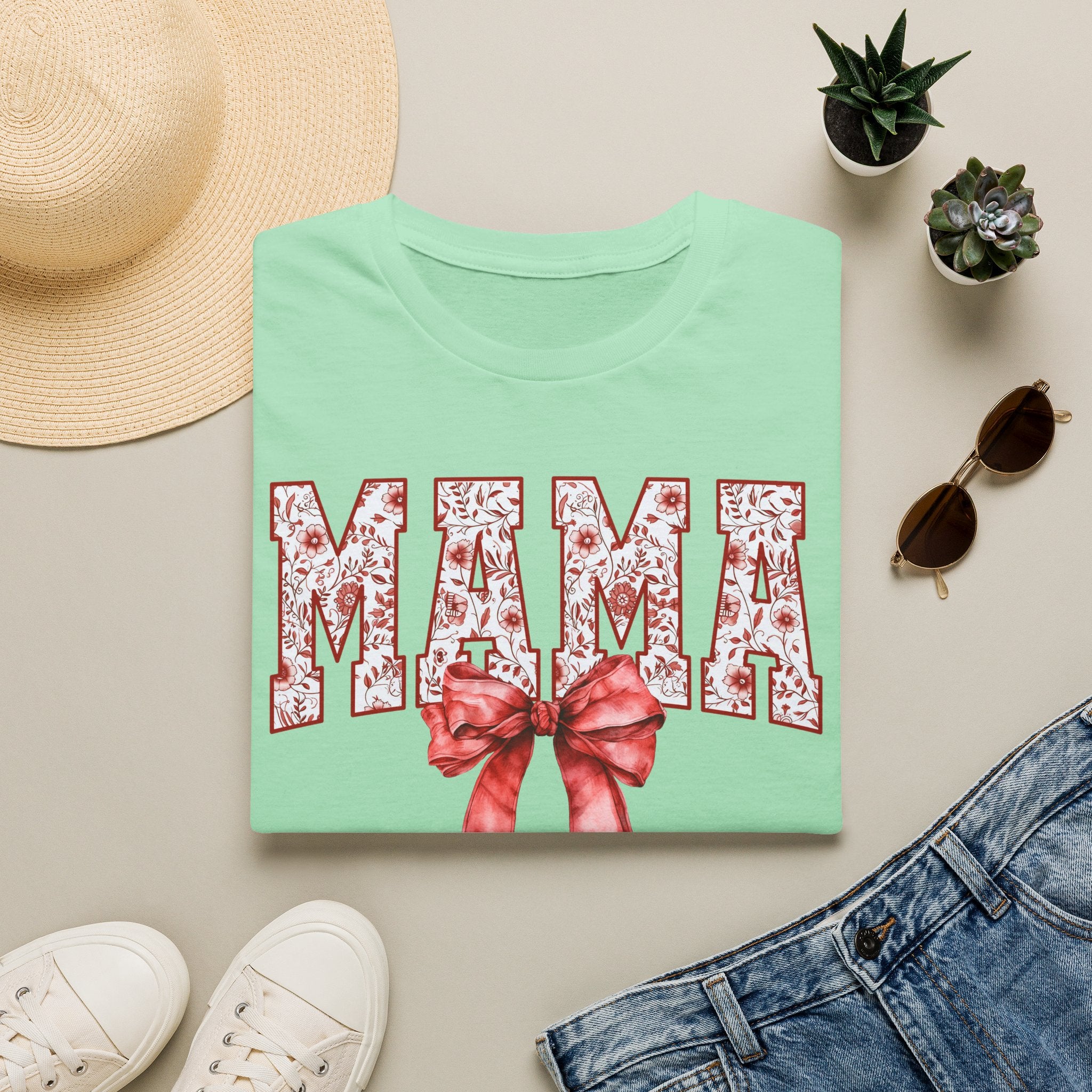 Mama Floral Bow T-Shirt — Mom Mother's Day Gift