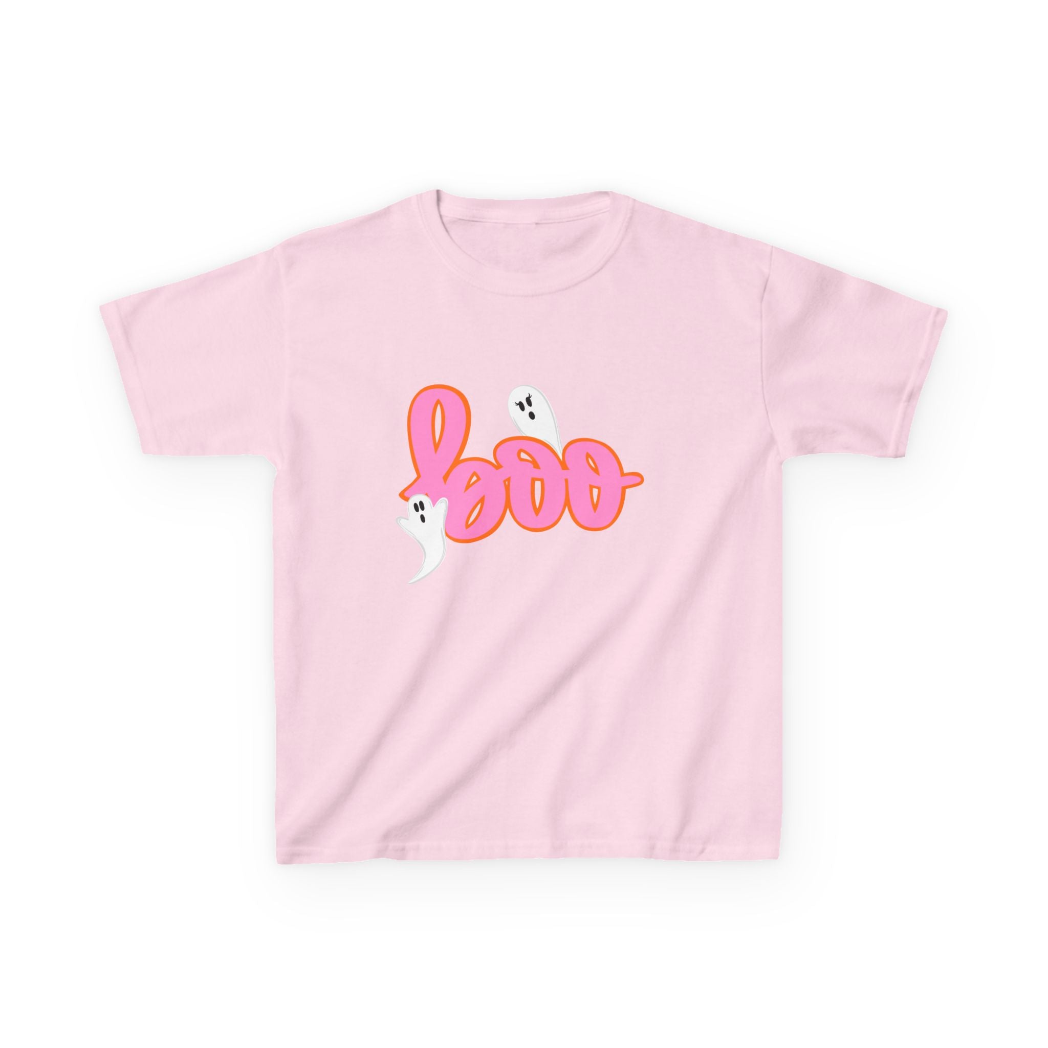 Kids 'Boo' Halloween T‑Shirt — Cute Pink Ghost Tee for Children