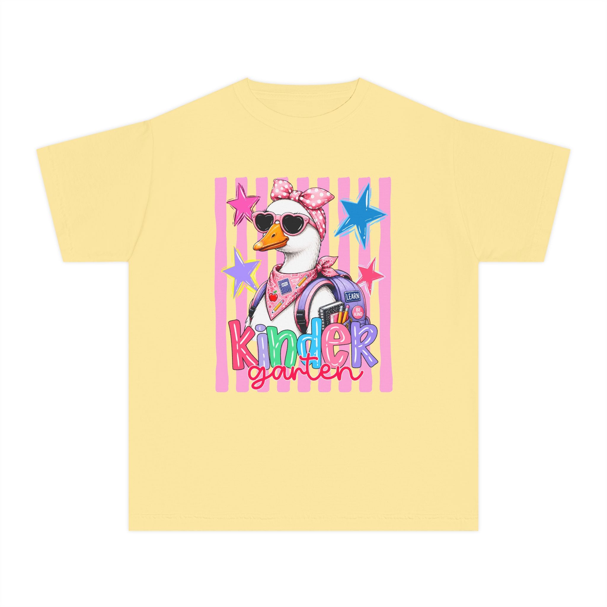 Kinder Girl Duck Youth Tee — Cute Kindergarten Back to School Shirt