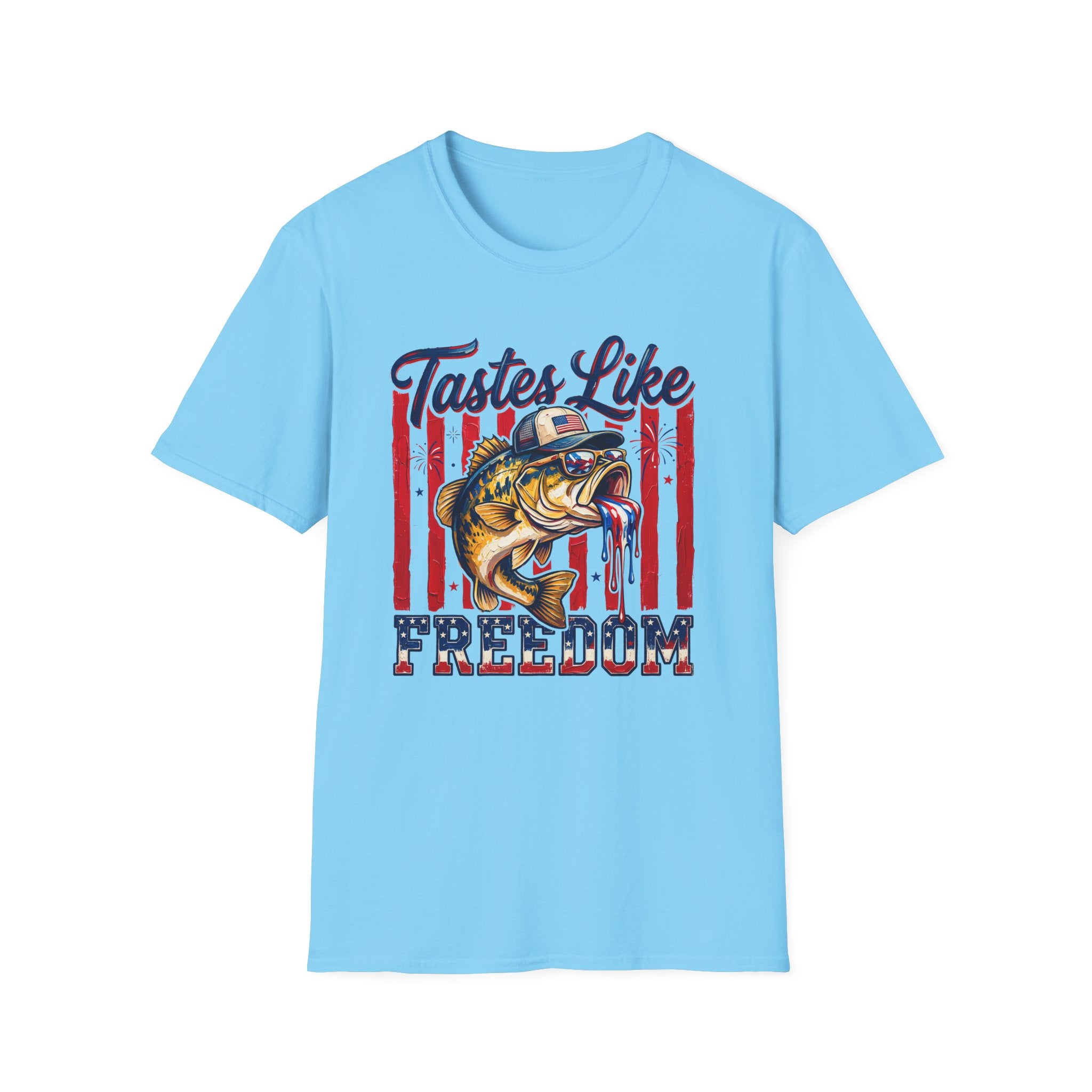 “Tastes Like Freedom” Patriotic Fishing Graphic Tee