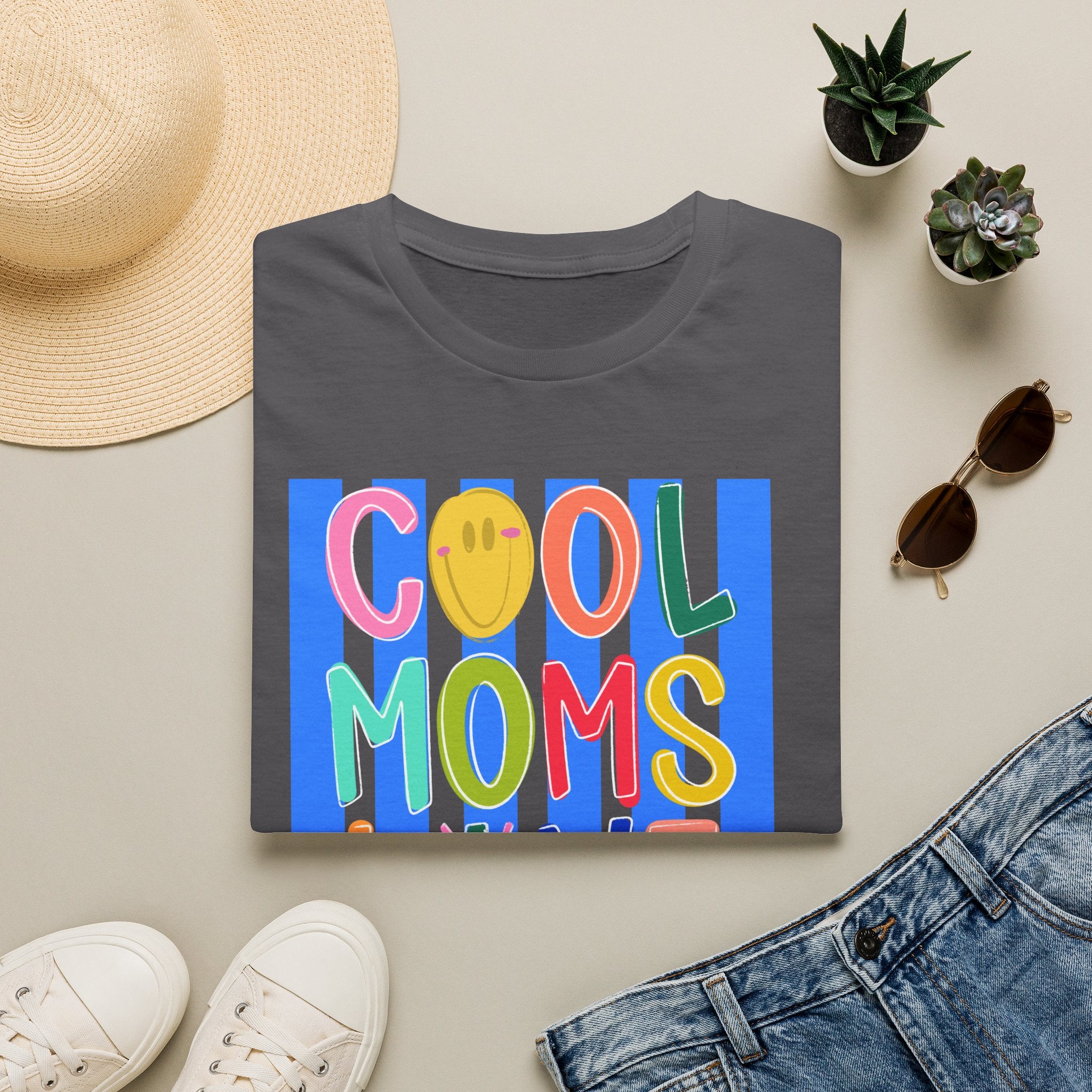 Cool Moms Live Jesus T-Shirt — Colorful Faith-Based Mom Tee