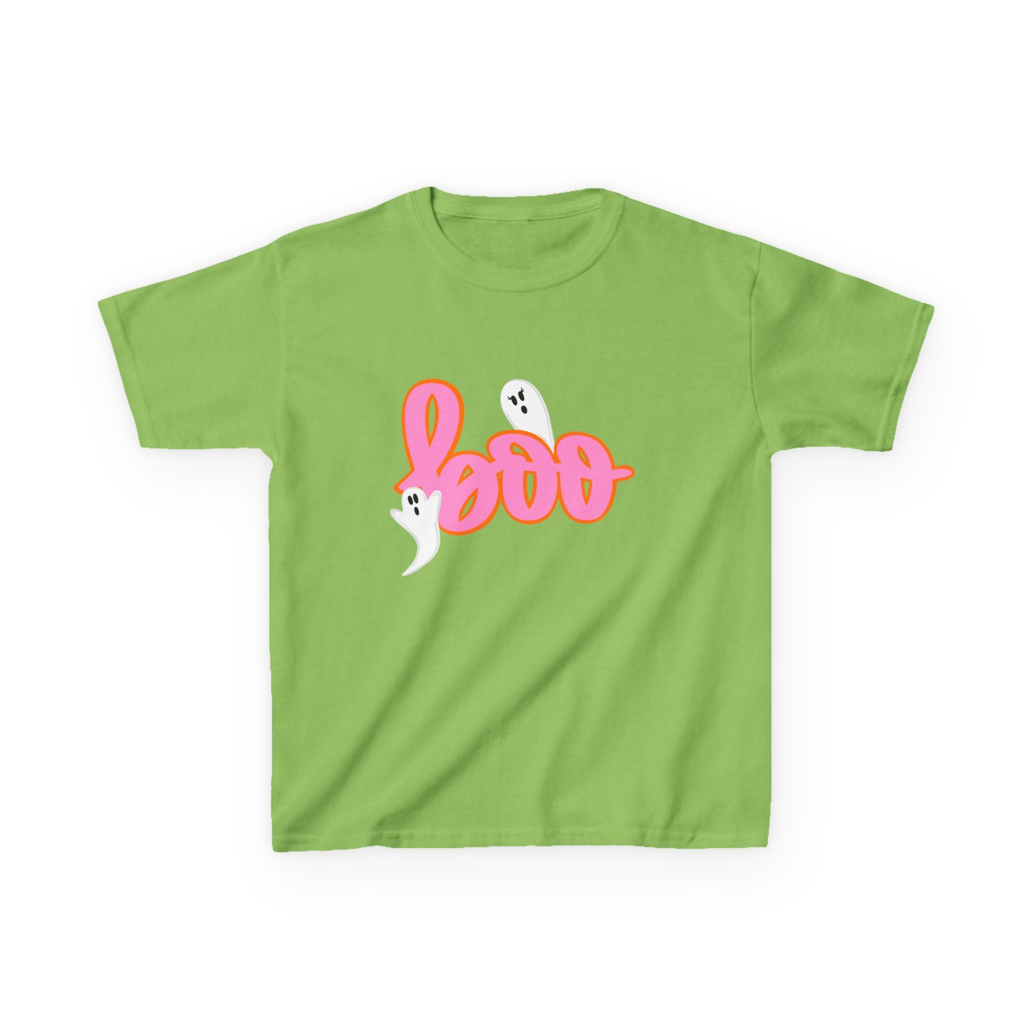 Kids 'Boo' Halloween T‑Shirt — Cute Pink Ghost Tee for Children