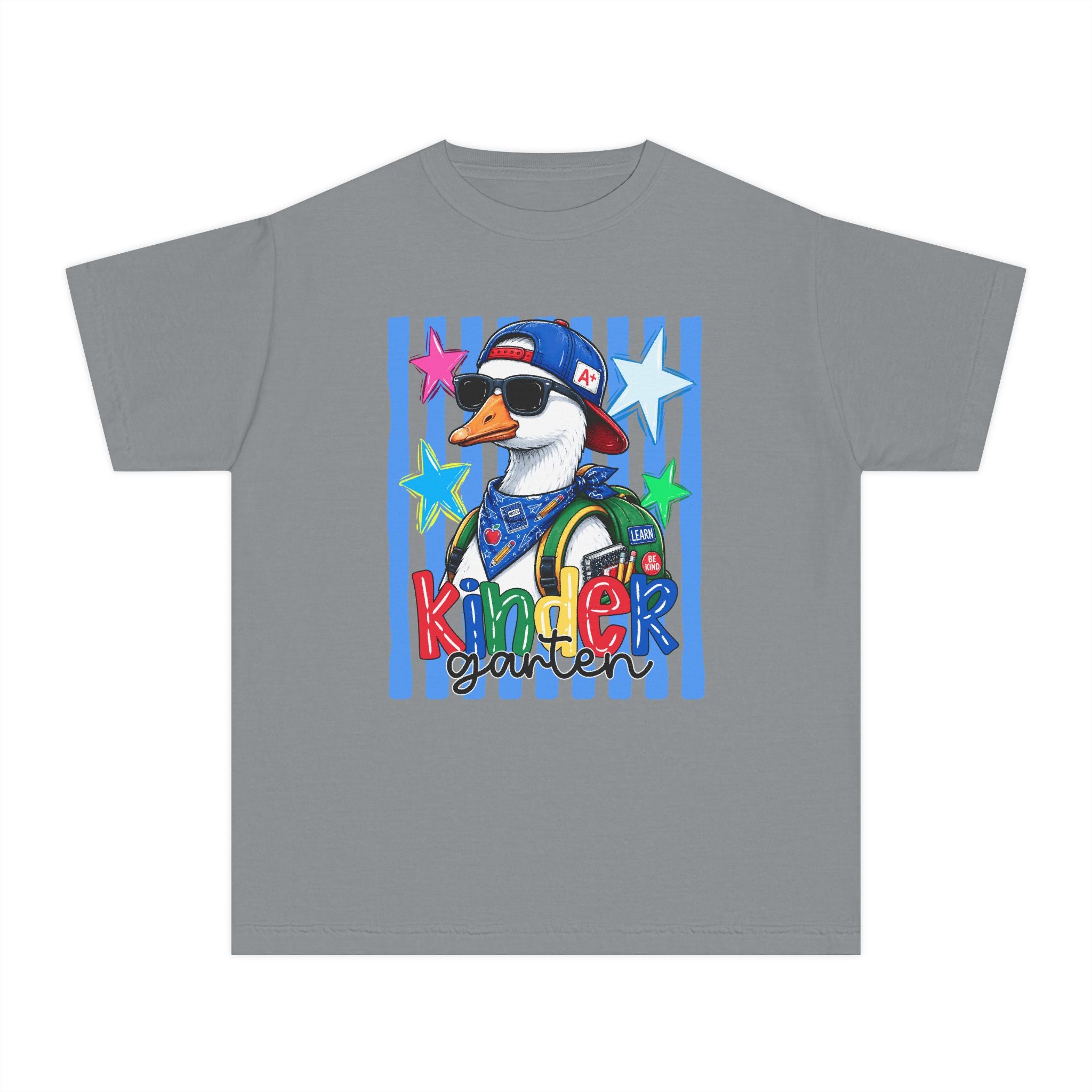 Kindergarten Boy Duck Youth Tee — Back-to-School Cute Penguin Graphic Shirt