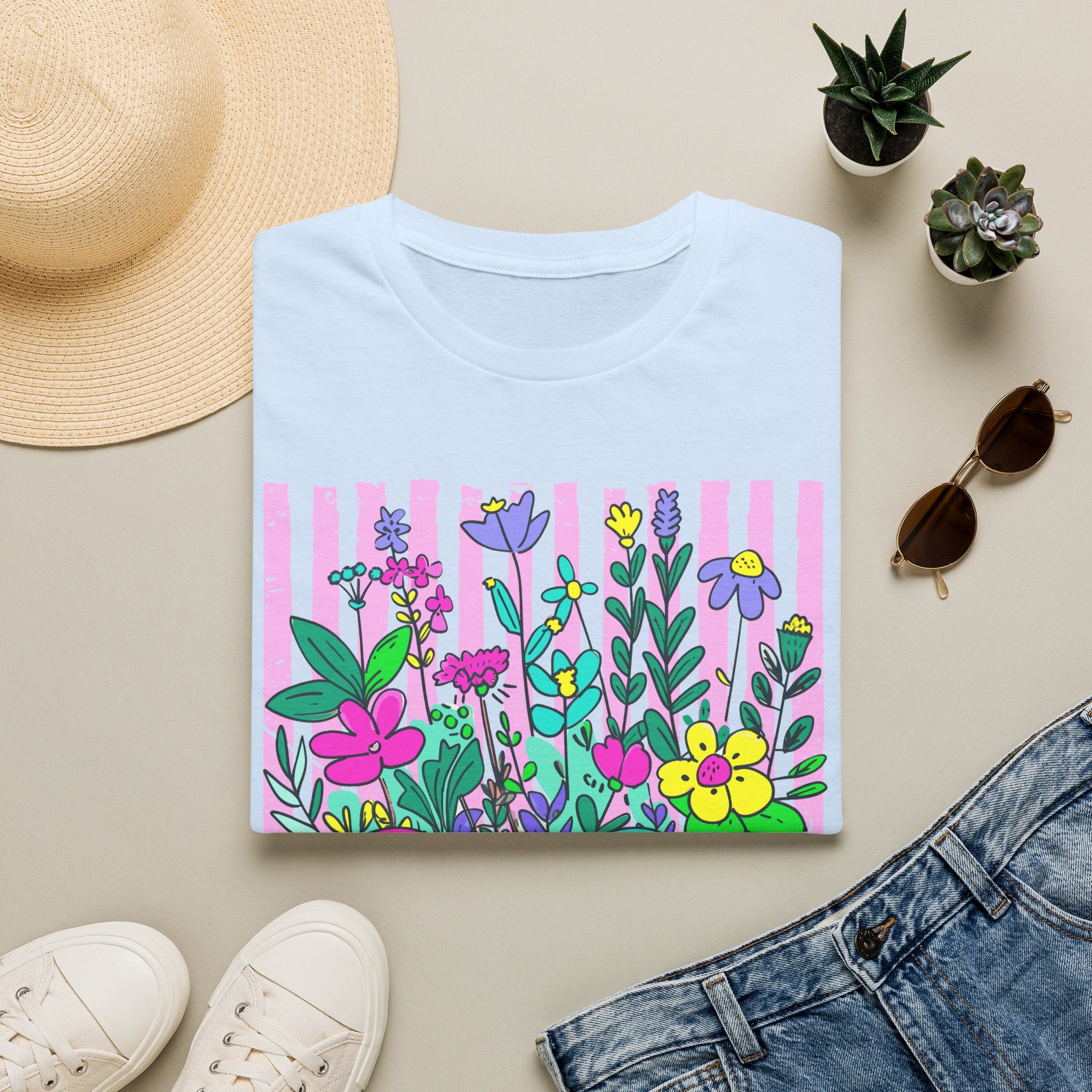 Gigi Floral T-Shirt — Colorful Garden Monogram Tee