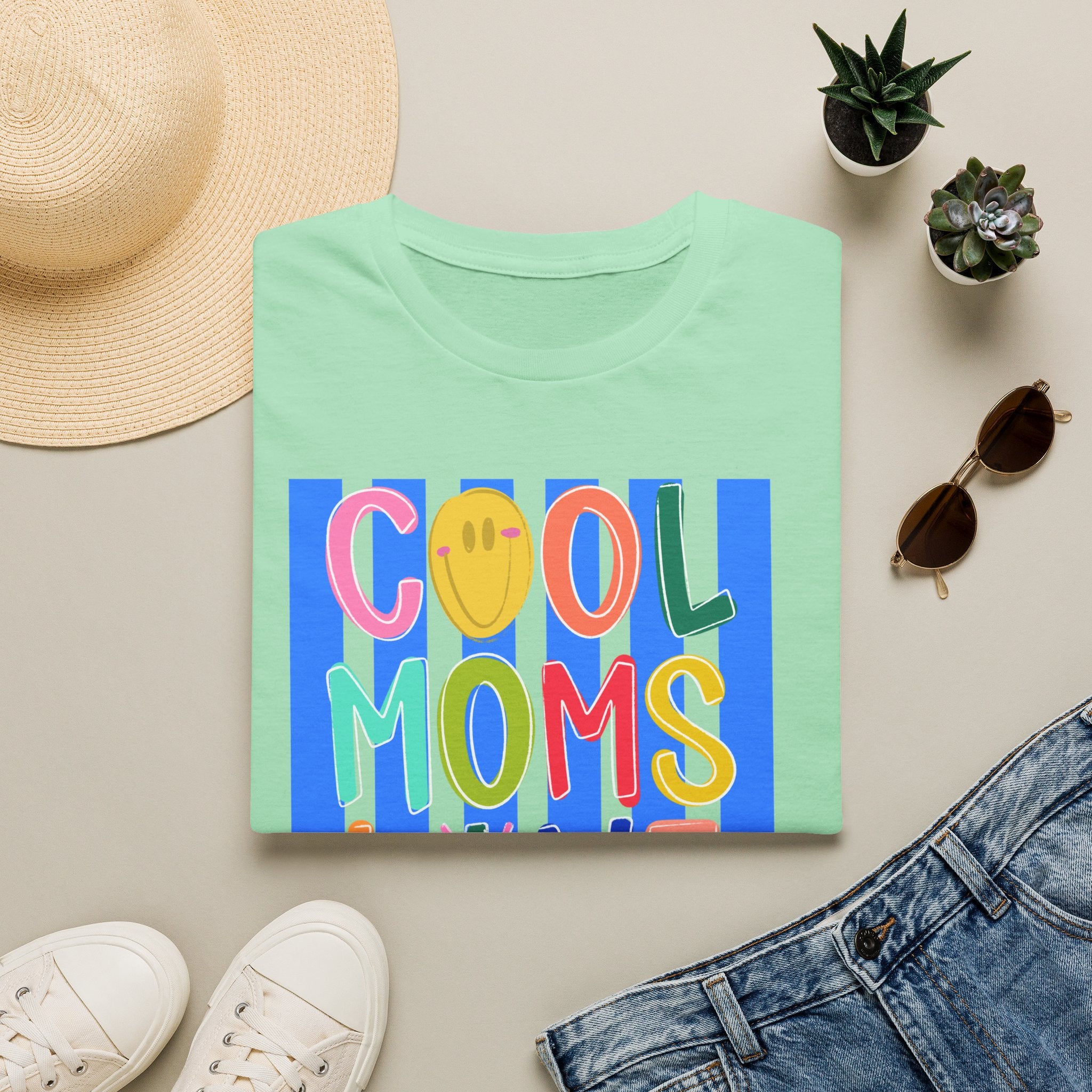 Cool Moms Live Jesus T-Shirt — Colorful Faith-Based Mom Tee