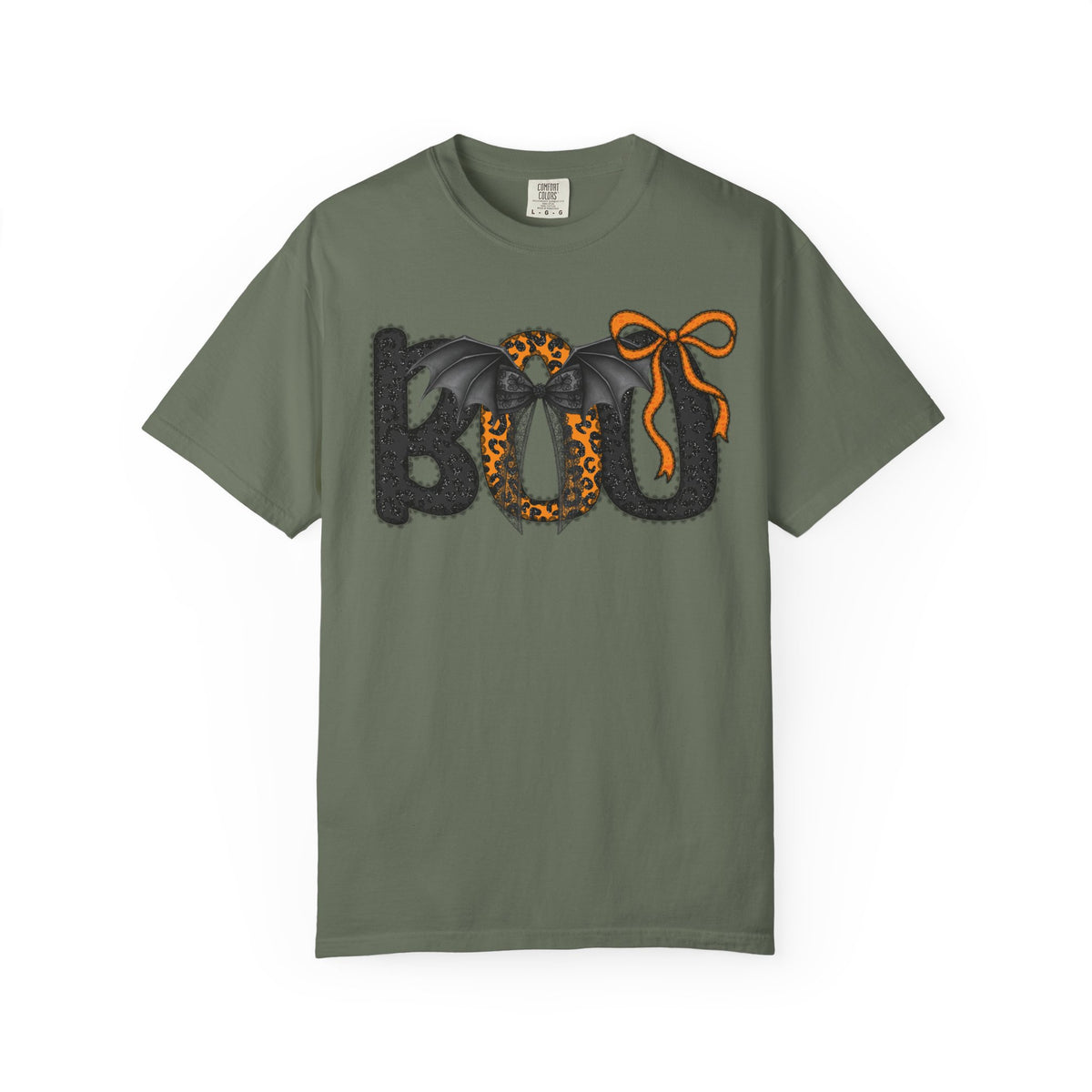 BOO Halloween T-Shirt — Cute Bat & Bow Graphic Tee for Trick-or-Treat