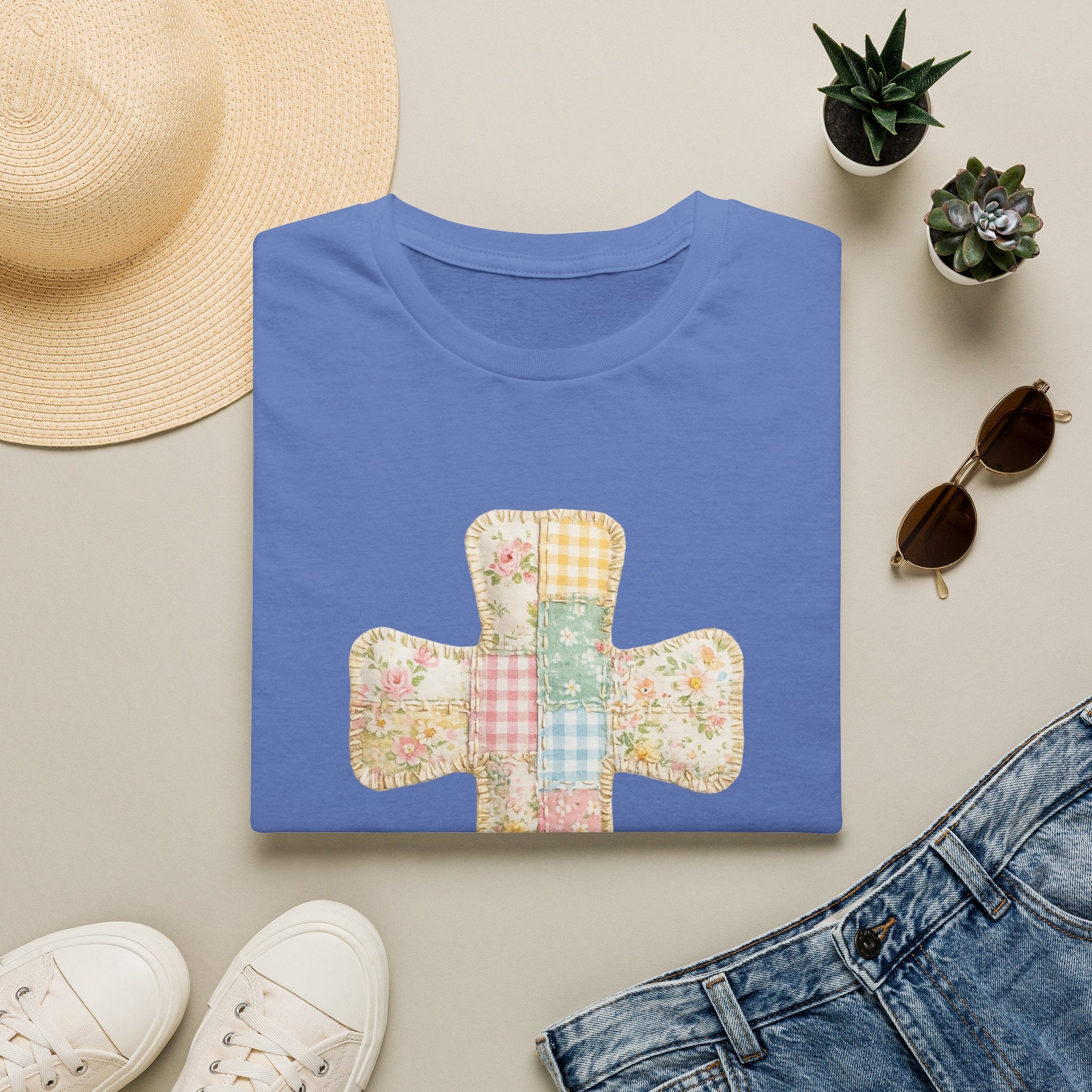 Patchwork Cross - Gildan Soft Style