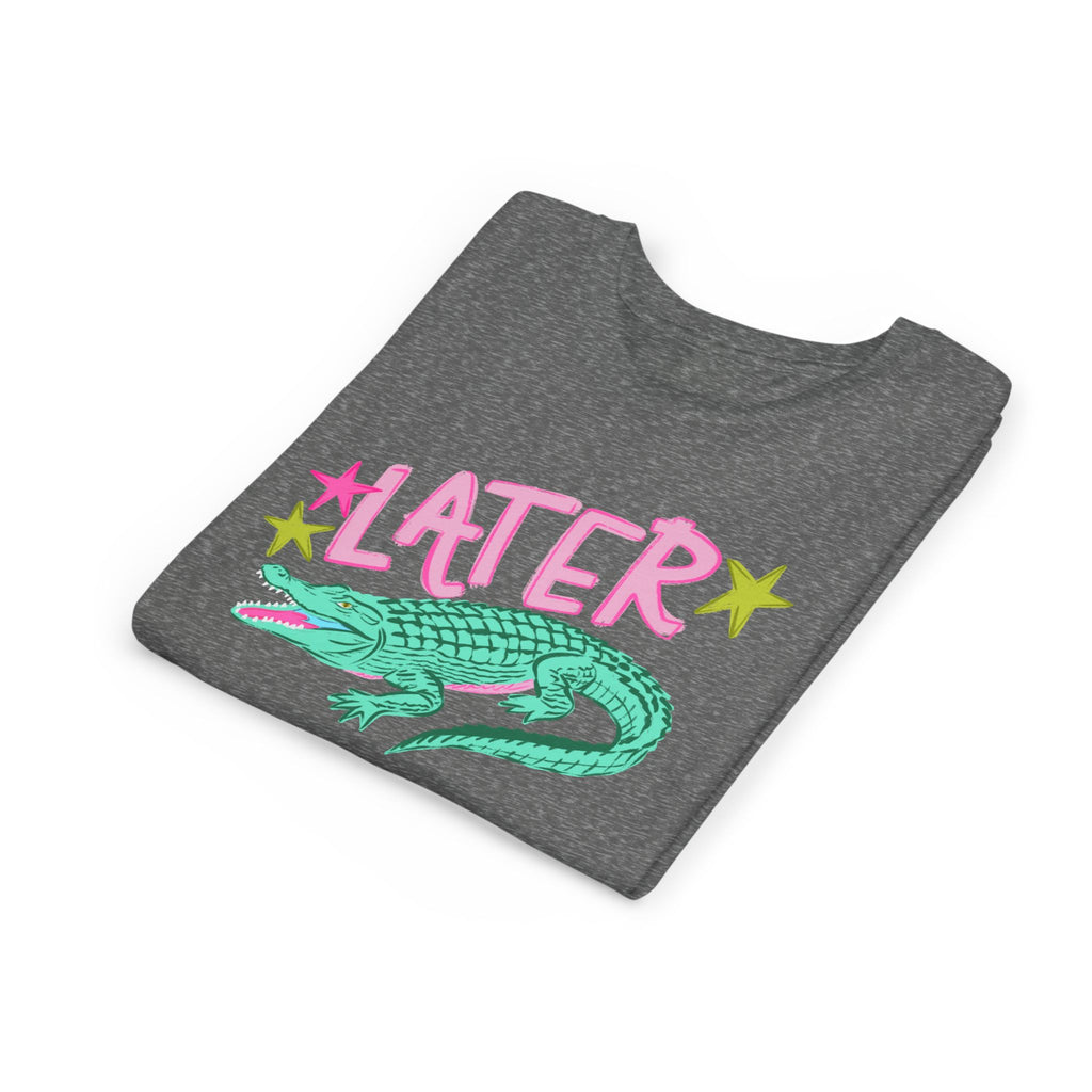 Youth Tee — "Later/After While" Retro Crocodile Graphic