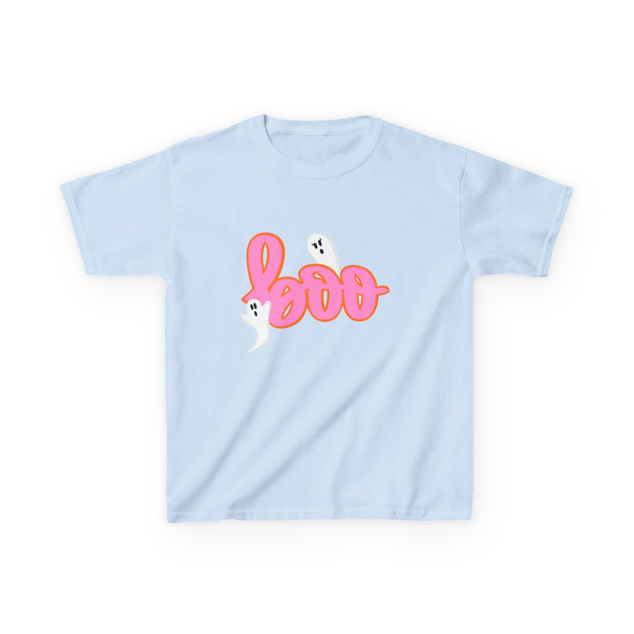 Kids 'Boo' Halloween T‑Shirt — Cute Pink Ghost Tee for Children