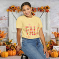 Fall Graphic T-Shirt — Colorful Pumpkin Plaid Autumn Tee