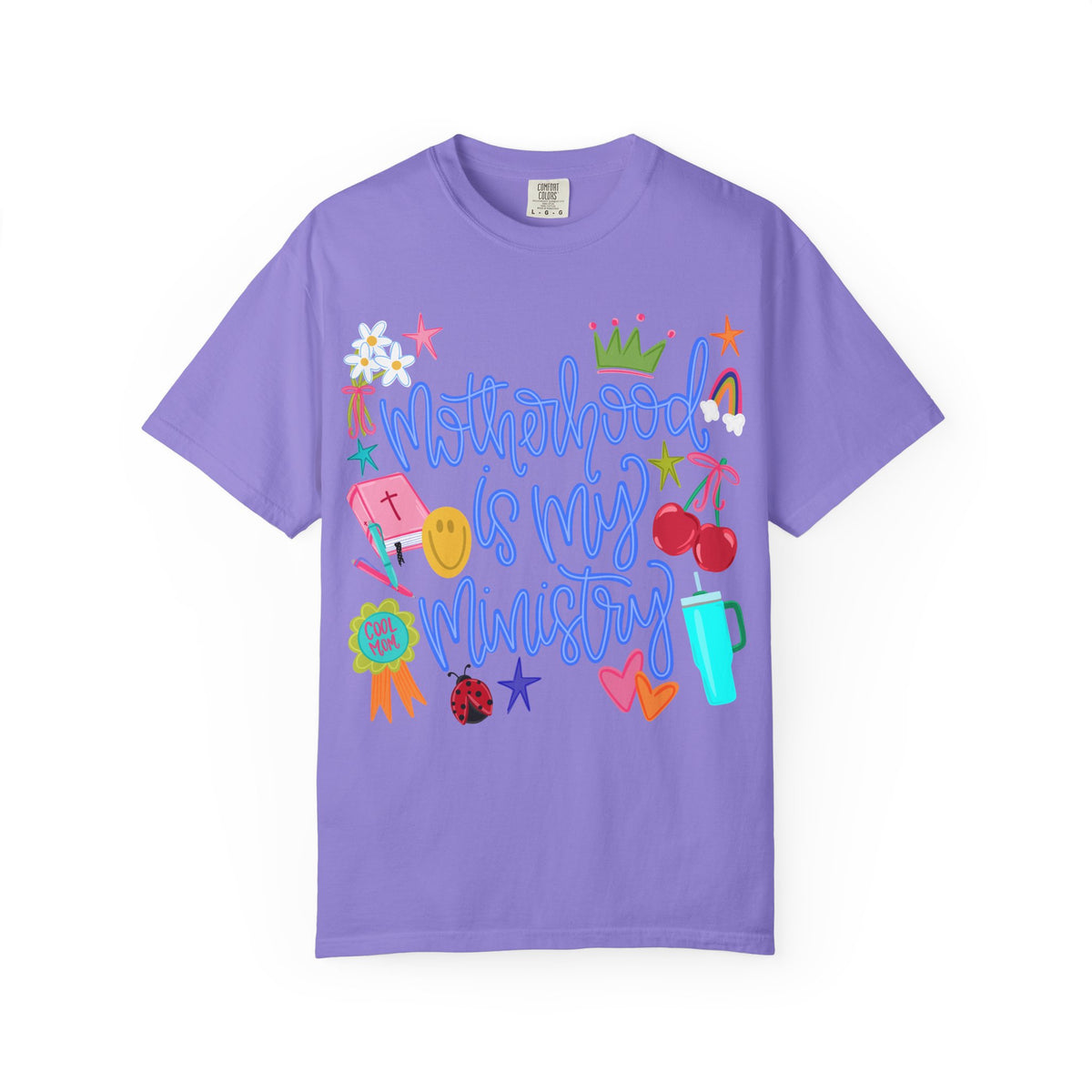 Motherhood Is My Ministry T-Shirt Blue Font