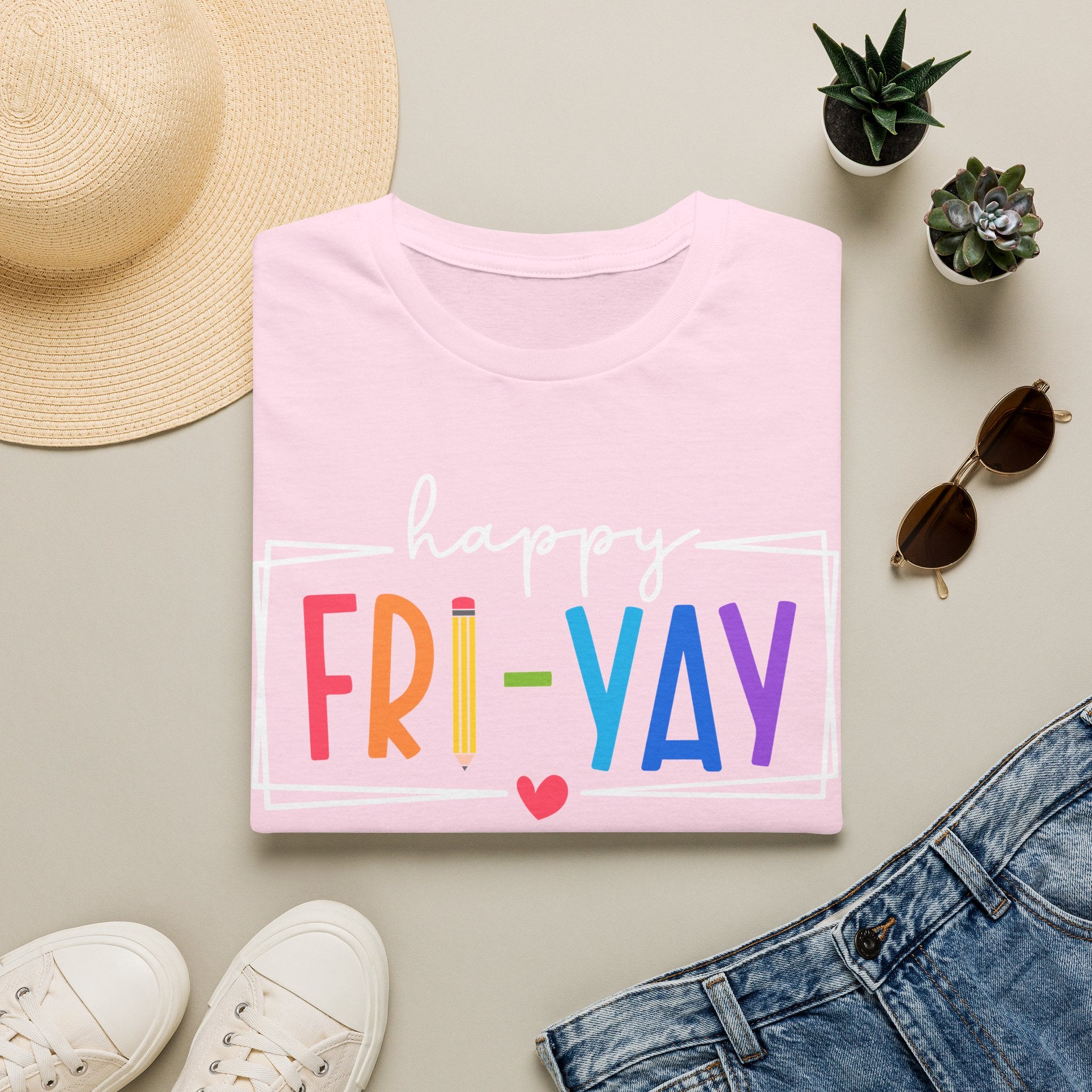 Happy Fri-Yay T-Shirt — Colorful Weekend Celebration Tee