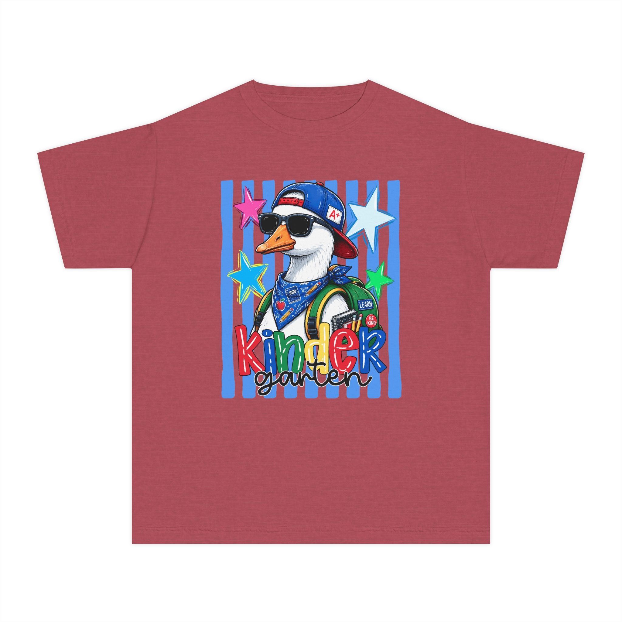Kindergarten Boy Duck Youth Tee — Back-to-School Cute Penguin Graphic Shirt