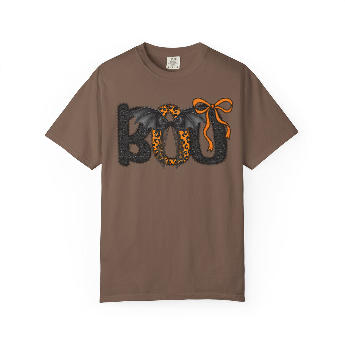 BOO Halloween T-Shirt — Cute Bat & Bow Graphic Tee for Trick-or-Treat