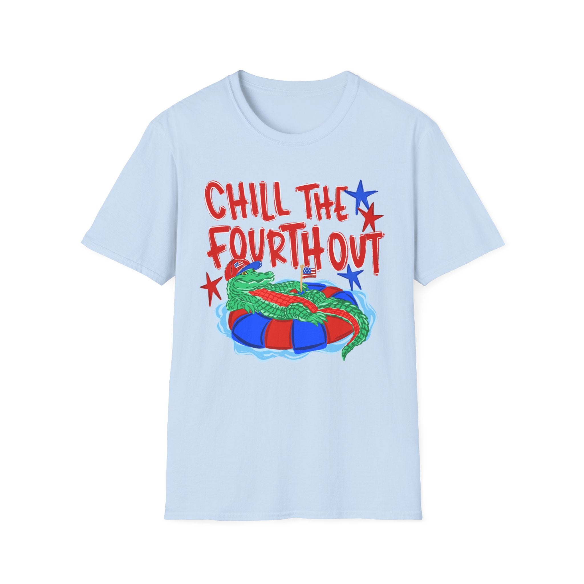 T-Shirt — “Chill the Fourth Out” Patriotic Alligator July 4th Tee