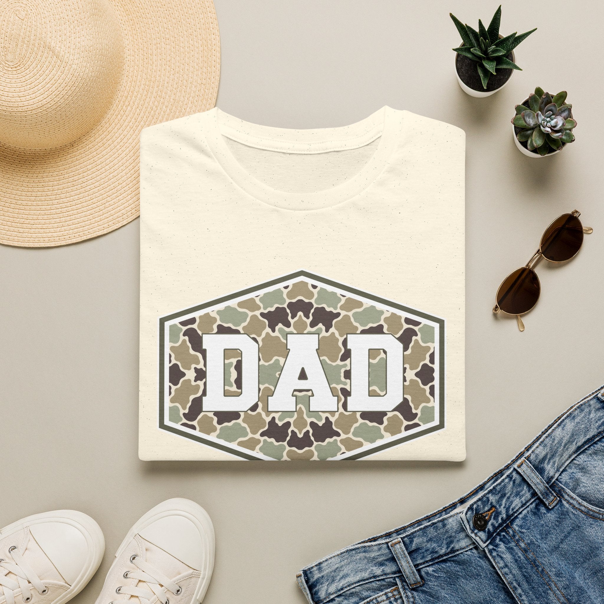 Dad Camo Badge- Gildan Soft Style