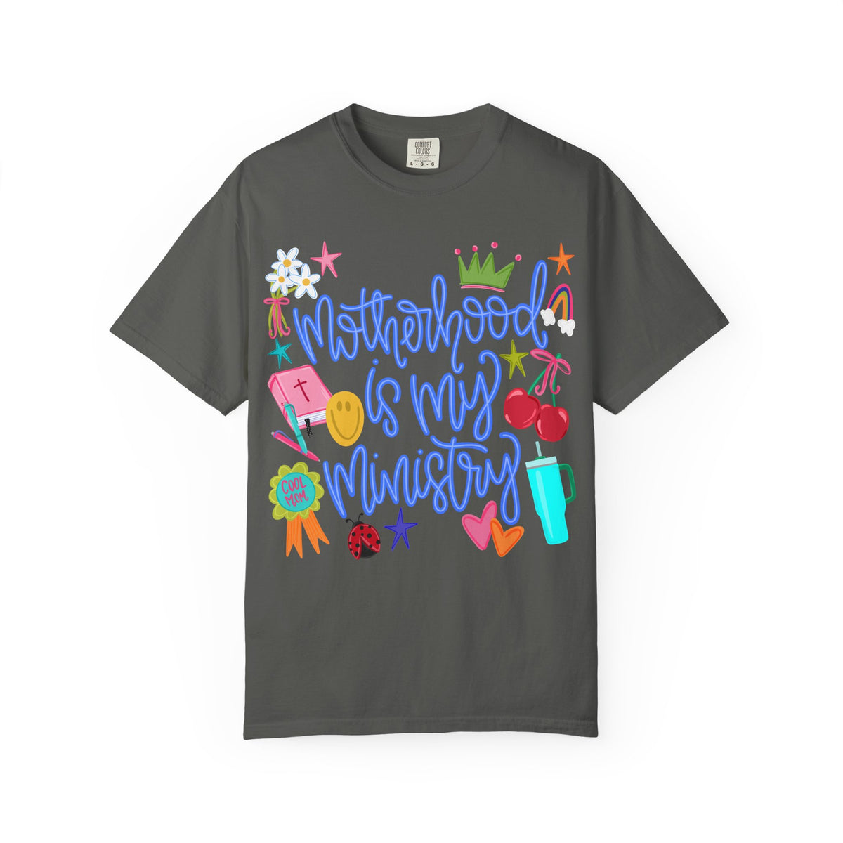 Motherhood Is My Ministry T-Shirt Blue Font