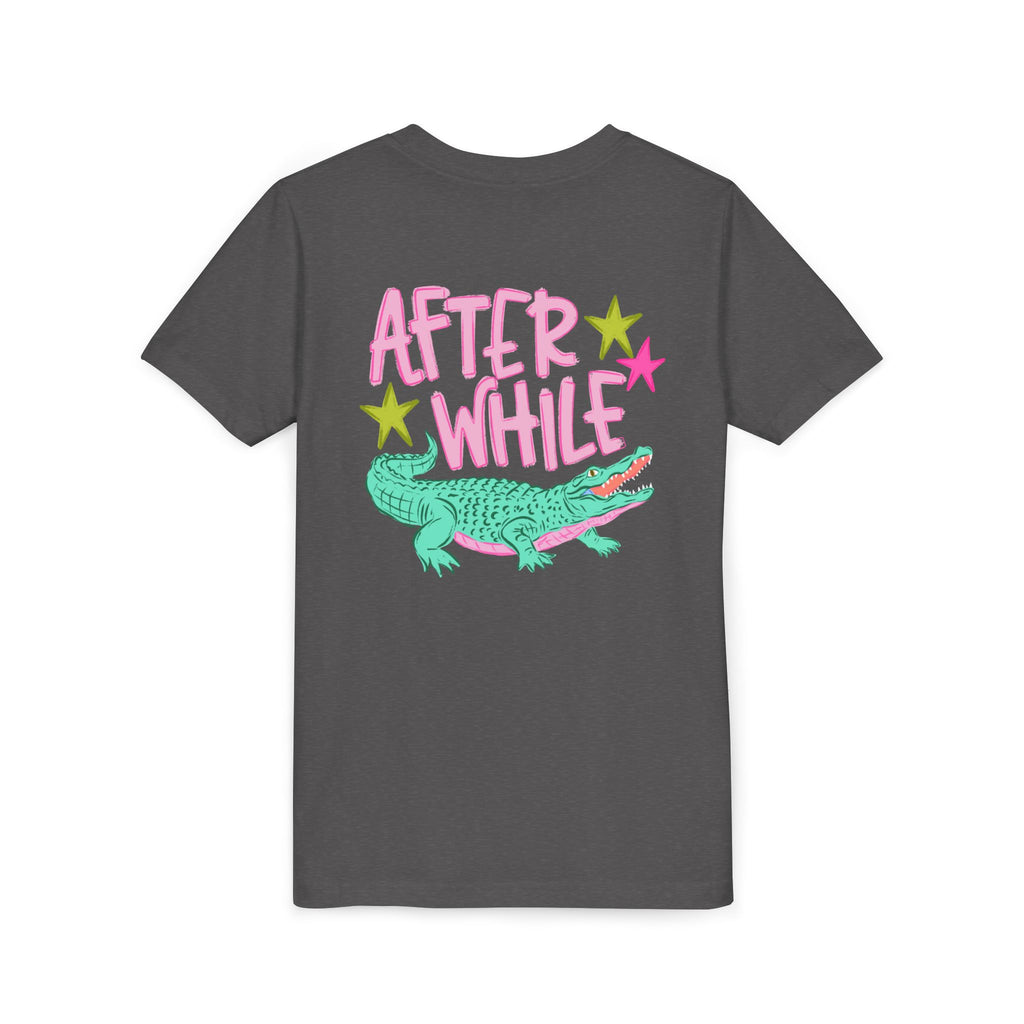 Youth Tee — "Later/After While" Retro Crocodile Graphic