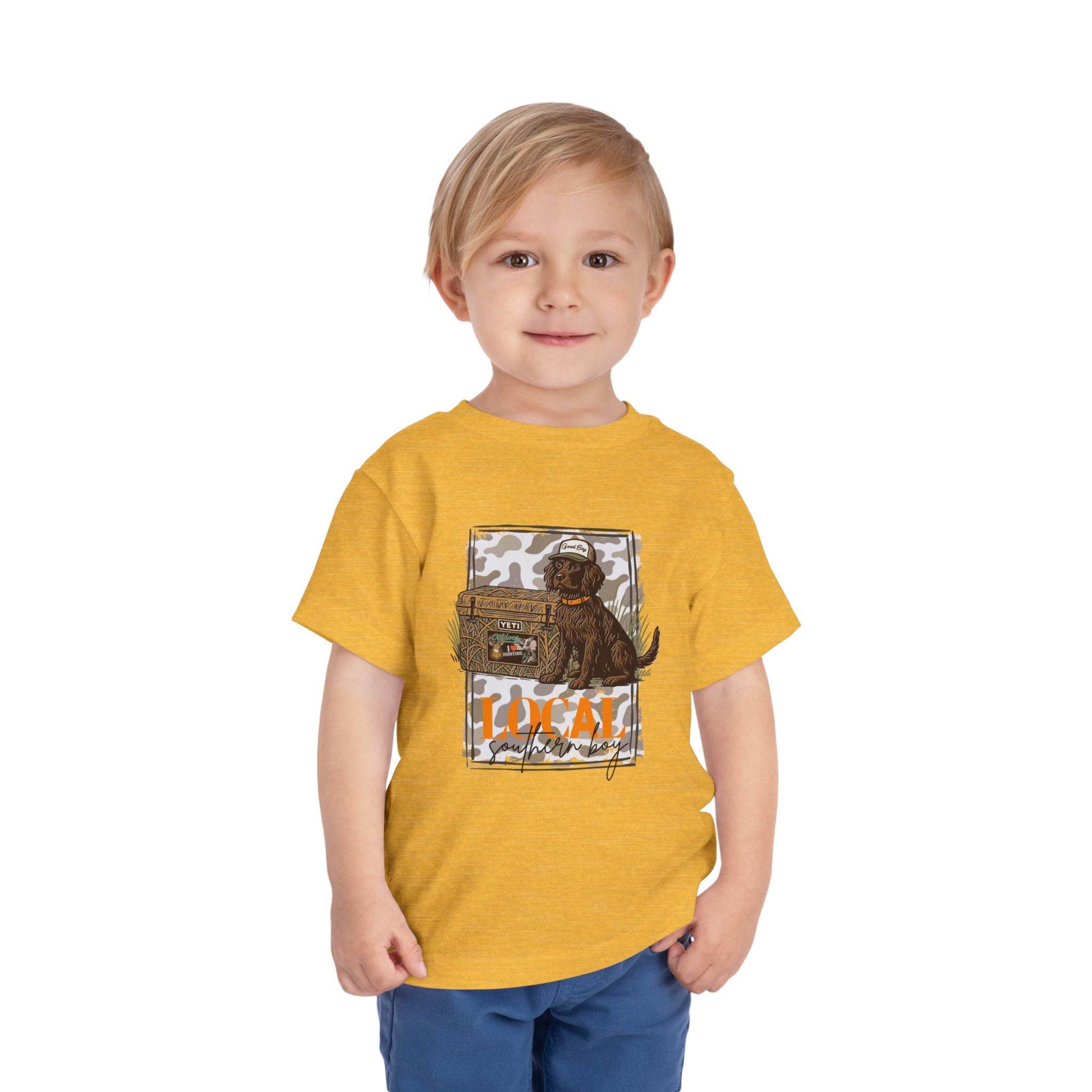 Toddler Tee — Camo Pup 'Local' Hunting Dog Graphic