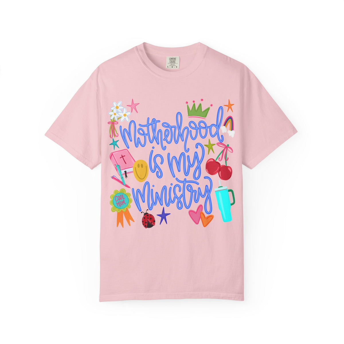 Motherhood Is My Ministry T-Shirt Blue Font