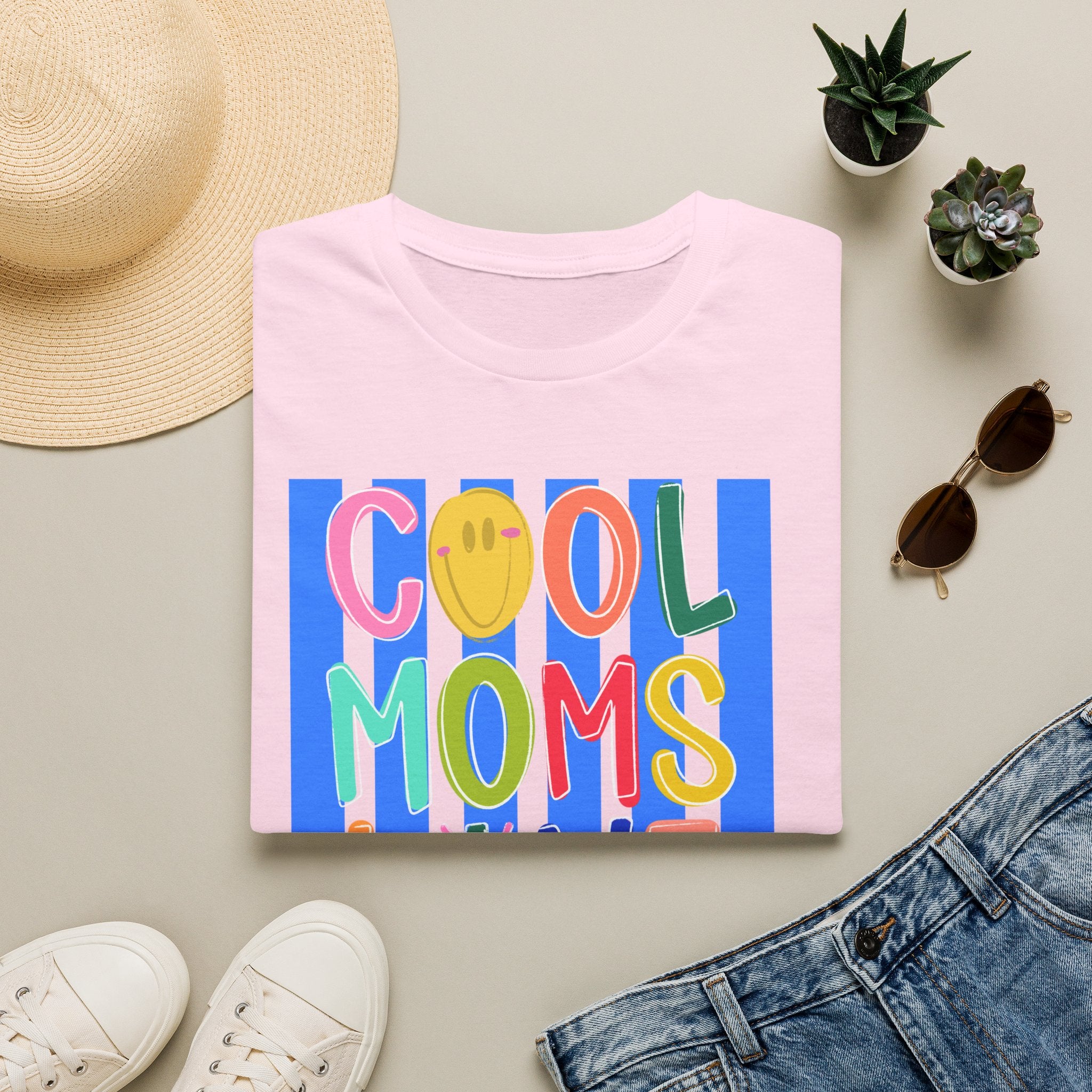 Cool Moms Live Jesus T-Shirt — Colorful Faith-Based Mom Tee