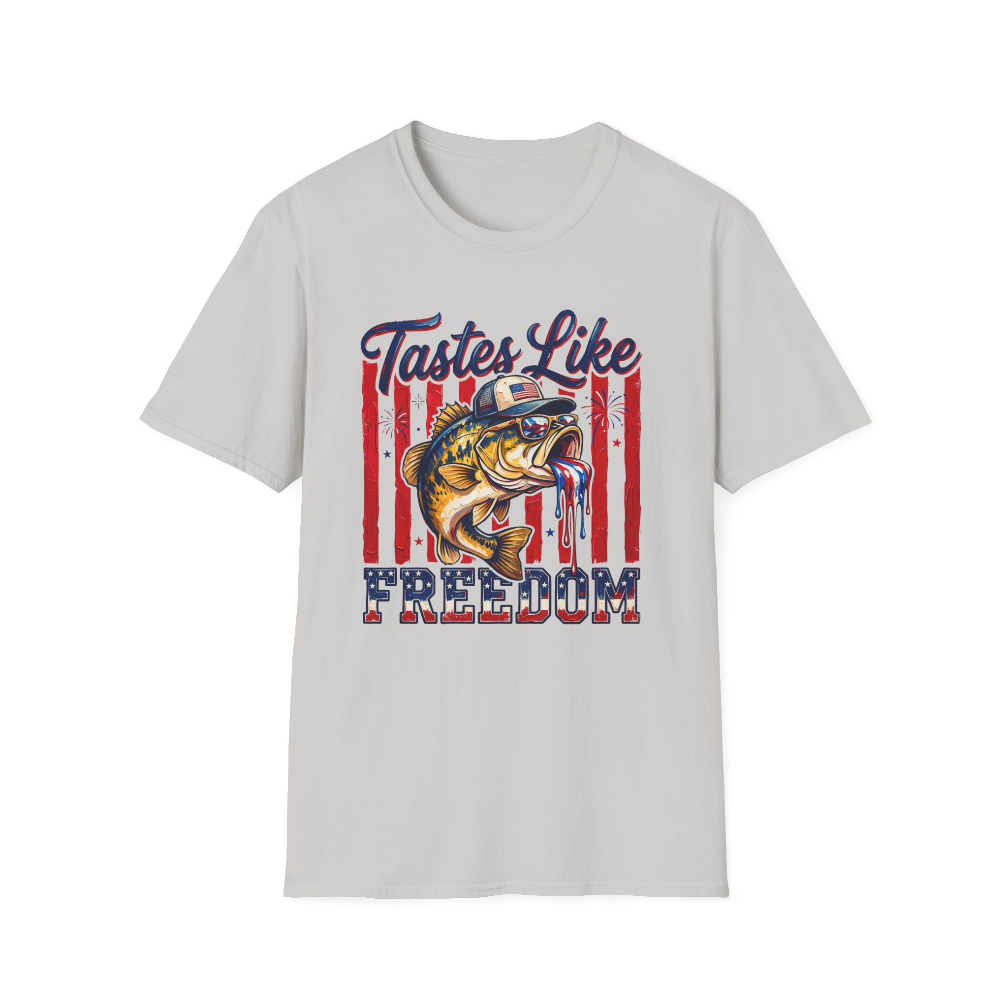 “Tastes Like Freedom” Patriotic Fishing Graphic Tee