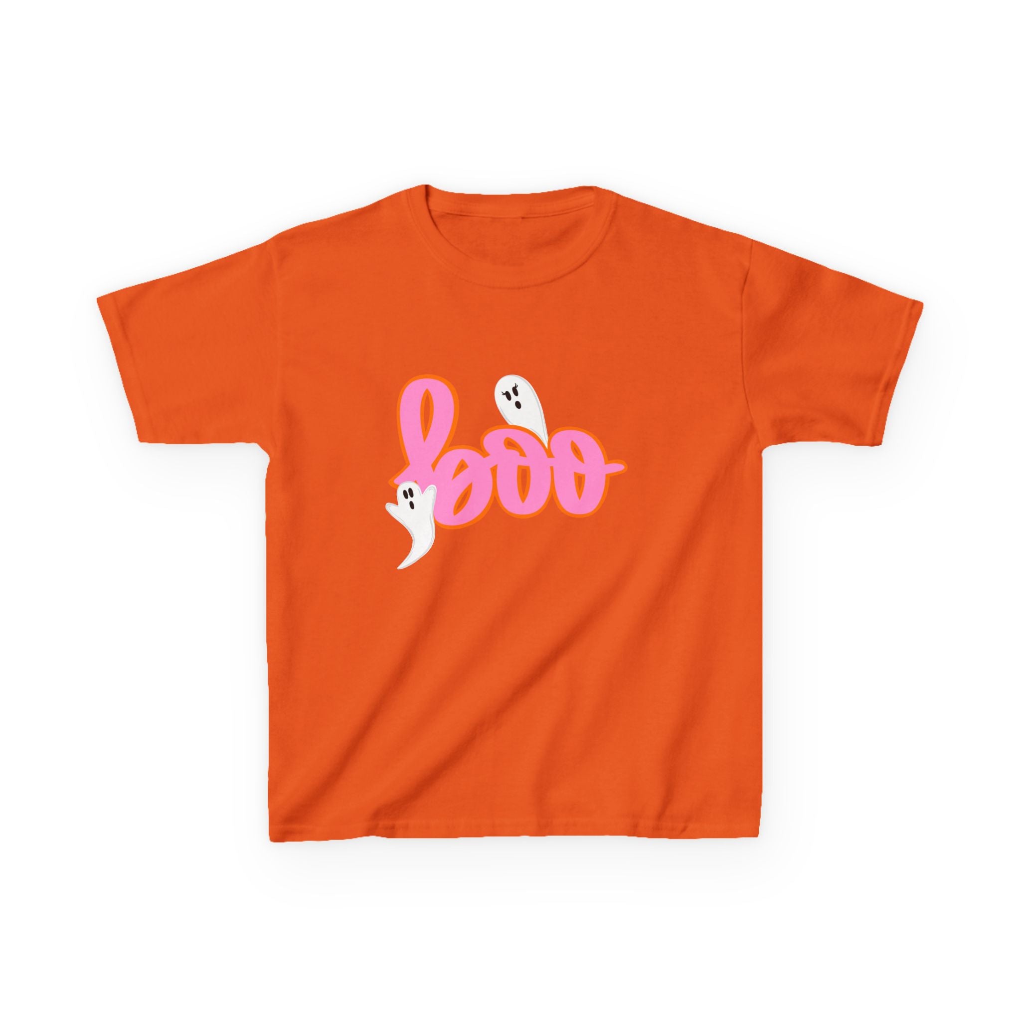 Kids 'Boo' Halloween T‑Shirt — Cute Pink Ghost Tee for Children