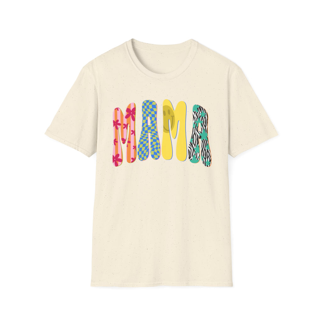 Mama Graphic T-Shirt — Colorful Patterned Lettering Tee for New Moms & Mother's Day