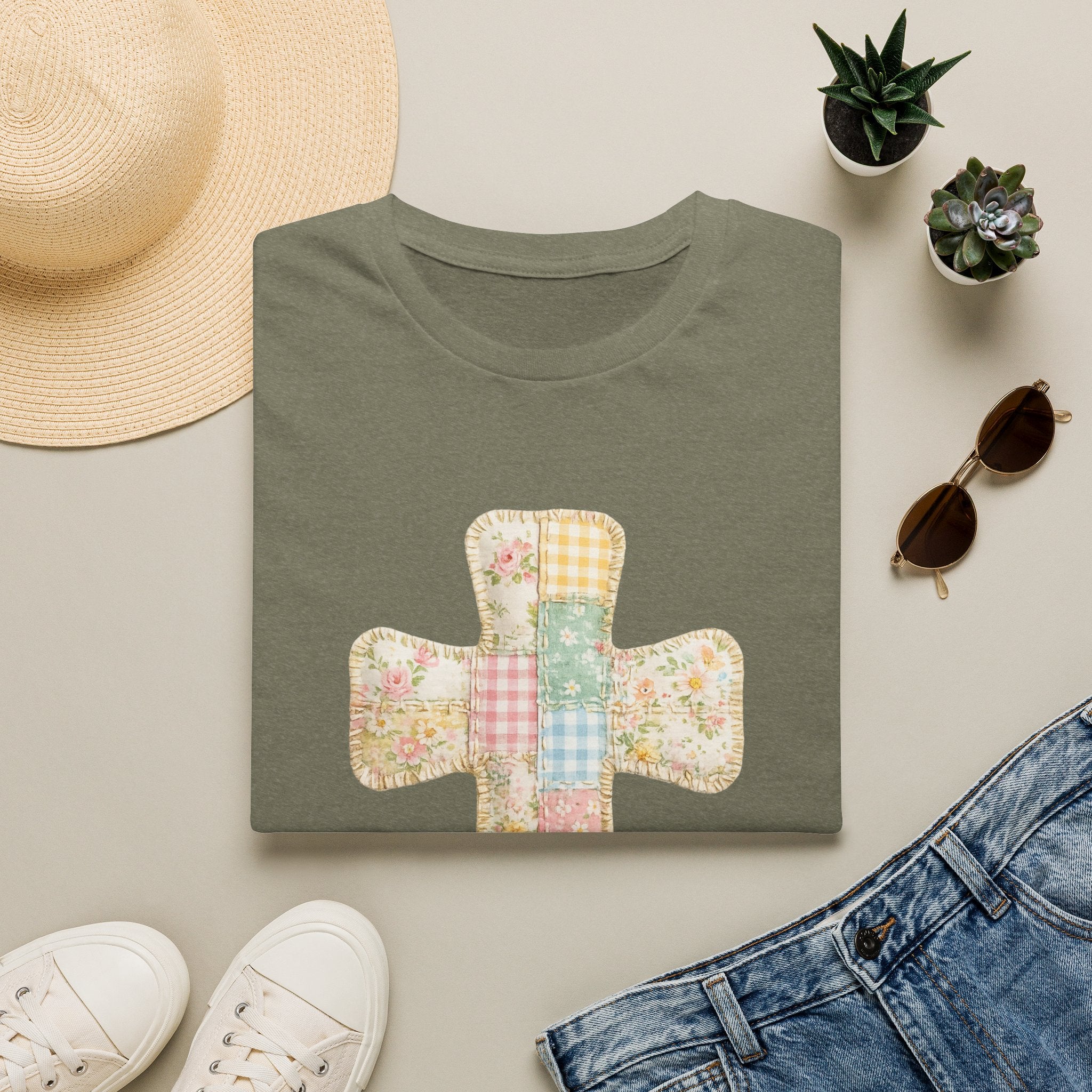 Patchwork Cross - Gildan Soft Style