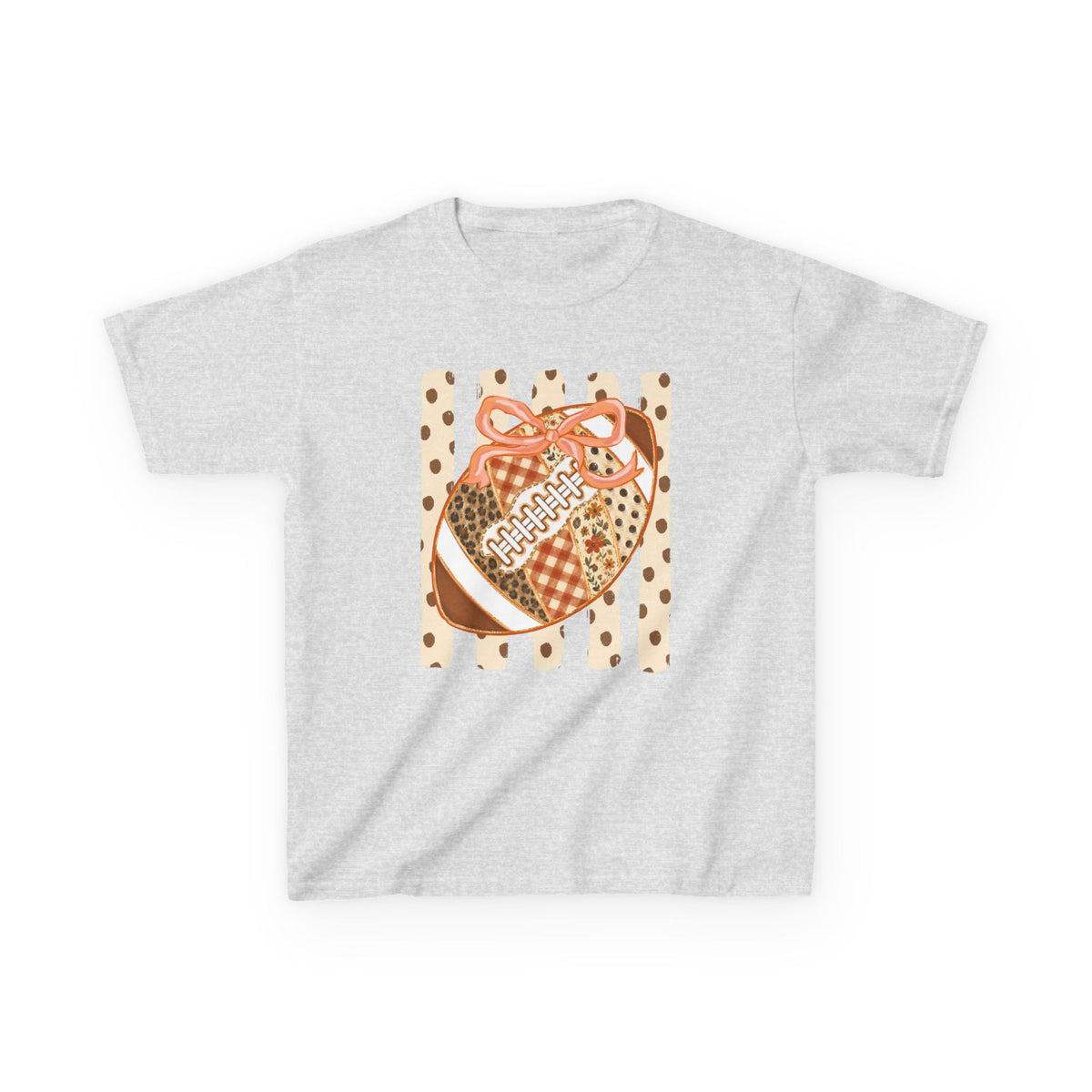 Kids Preppy Floral Fall Football  – Cute Patchwork Love for Little Players