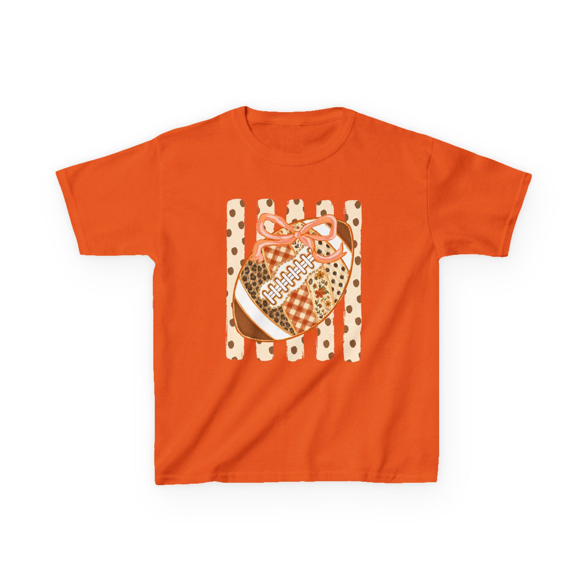 Kids Preppy Floral Fall Football  – Cute Patchwork Love for Little Players