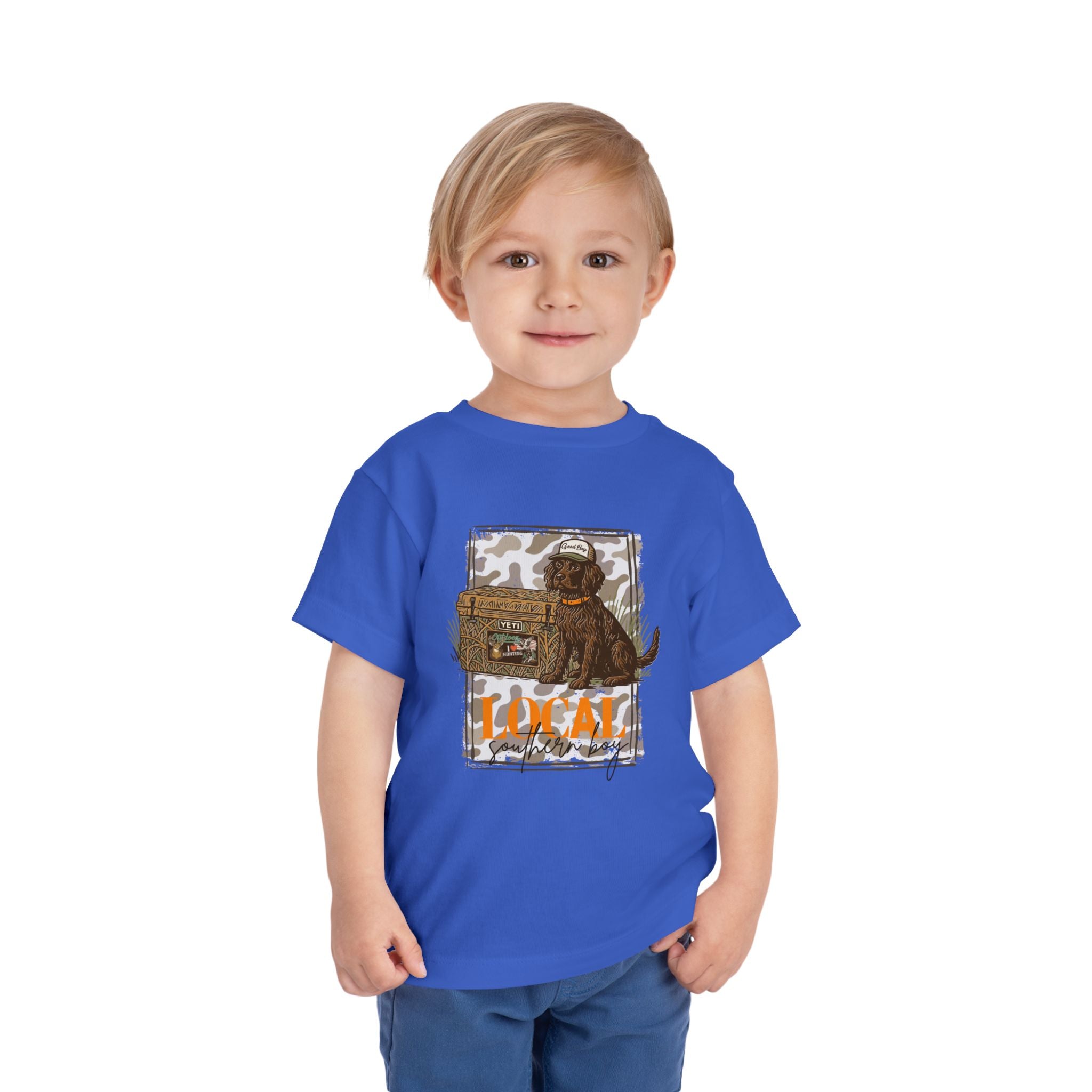 Toddler Tee — Camo Pup 'Local' Hunting Dog Graphic