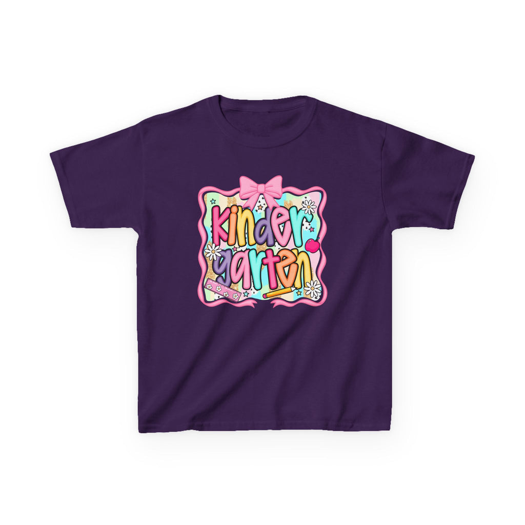 Kindergarten Kids T-Shirt — Colorful Back-to-School Shirt with Bow