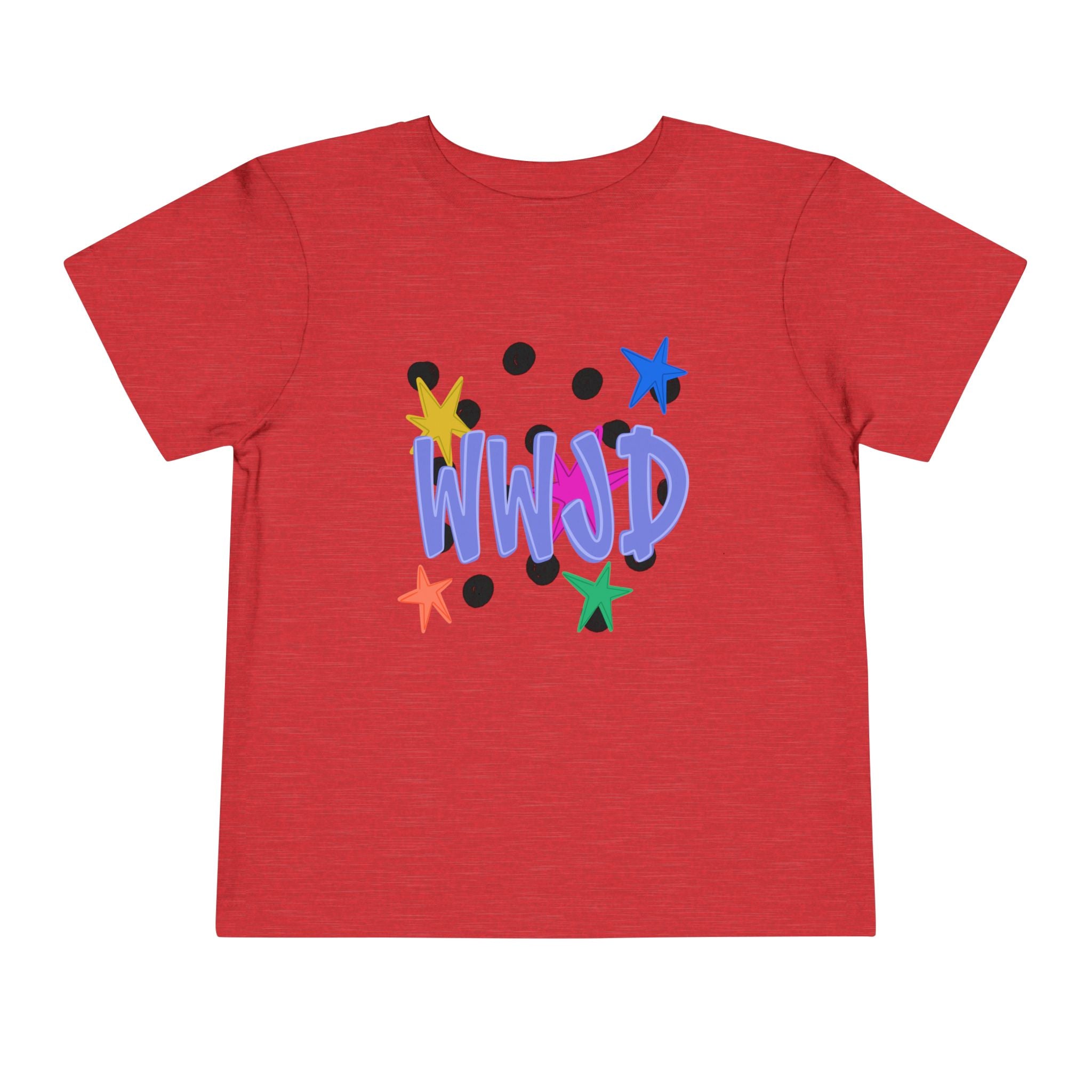 Toddler Tee — Colorful 'WWJD' Stars Graphic Kids Shirt