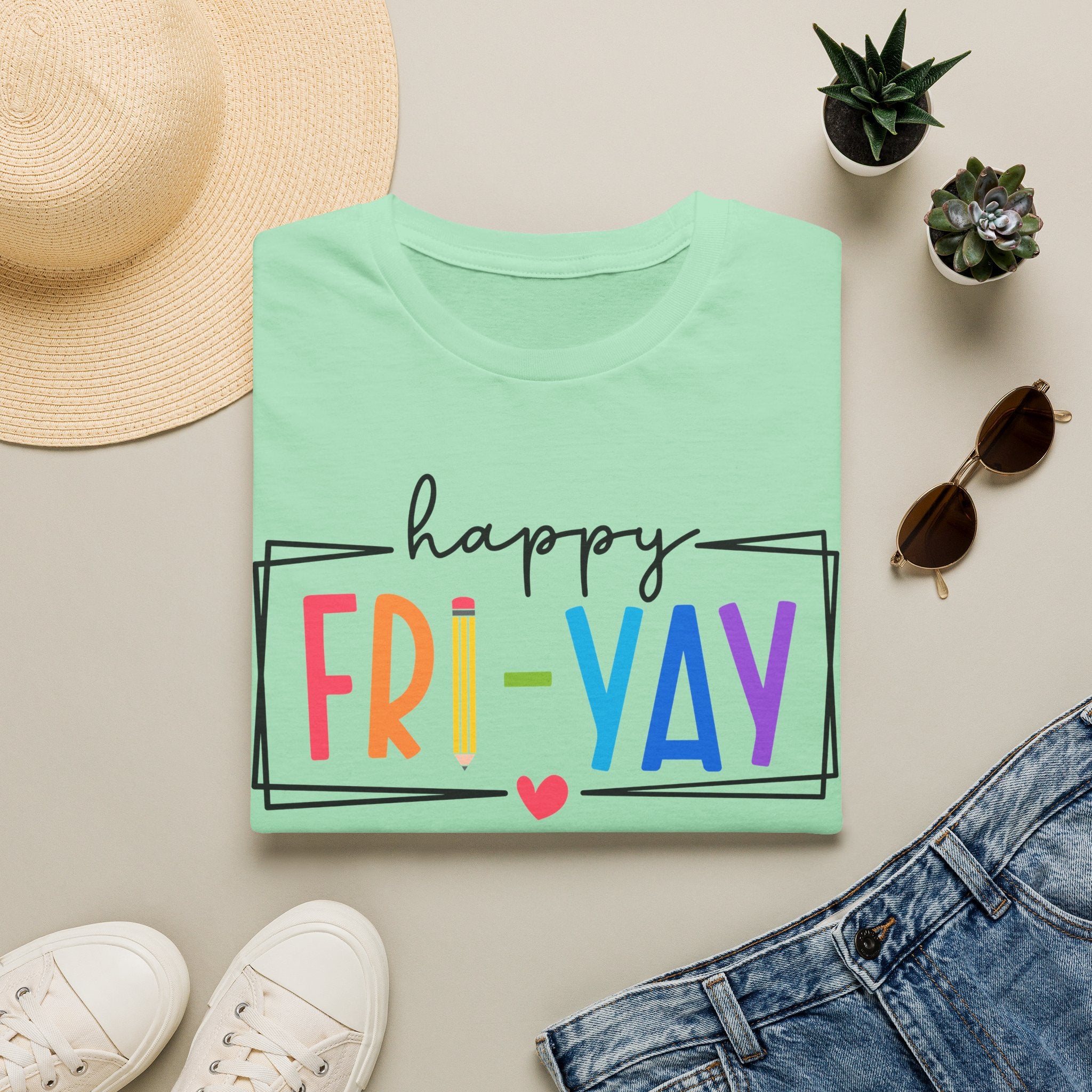 Happy Fri-Yay T-Shirt — Colorful Weekend Celebration Tee