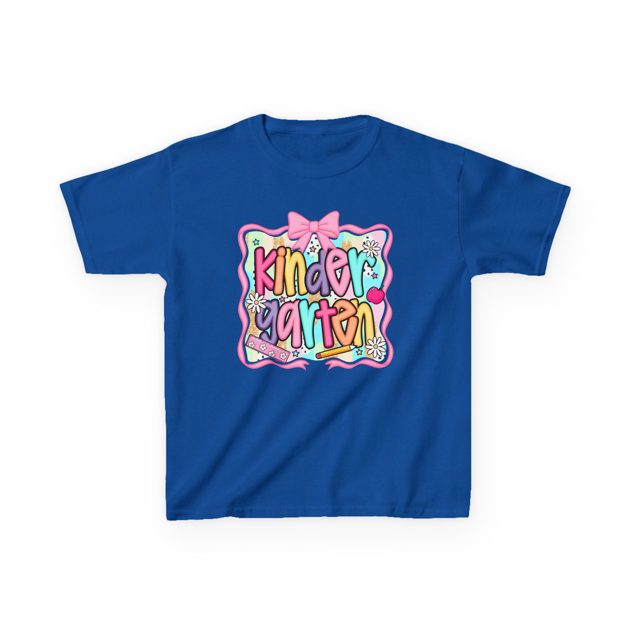 Kindergarten Kids T-Shirt — Colorful Back-to-School Shirt with Bow