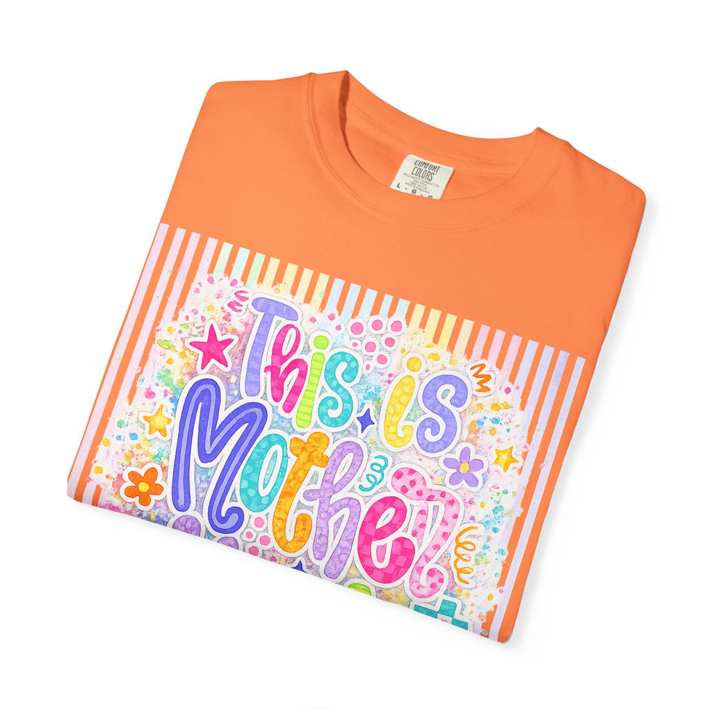 This Is Motherhood T-Shirt — Colorful Retro Floral Mom Tee for New & Expecting Moms