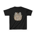 Kids Leopard Pumpkin Tee with Gingham Bow — Halloween Fall Graphic Shirt