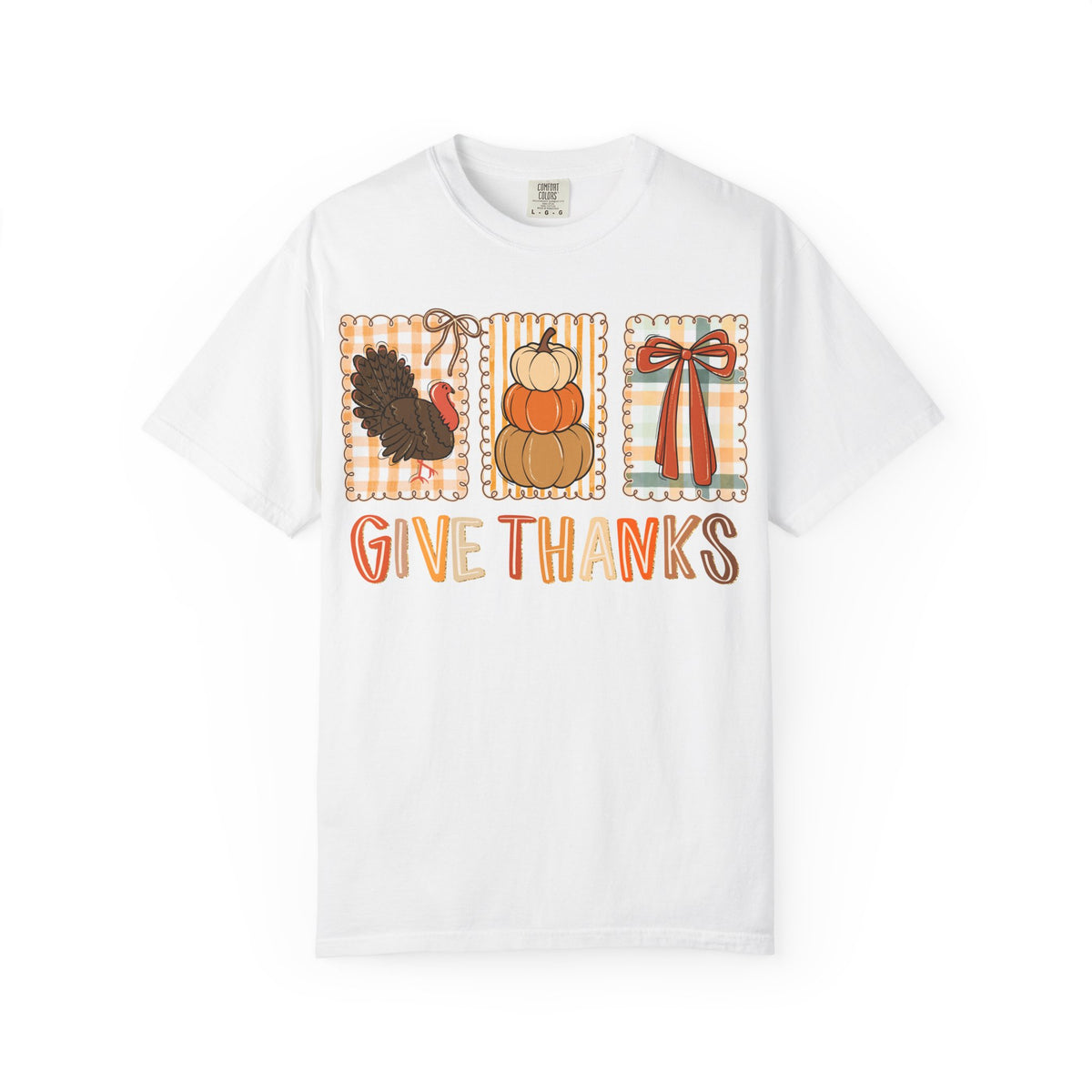 Give Thanks T-Shirt — Thanksgiving Fall Turkey Pumpkin Graphic Tee