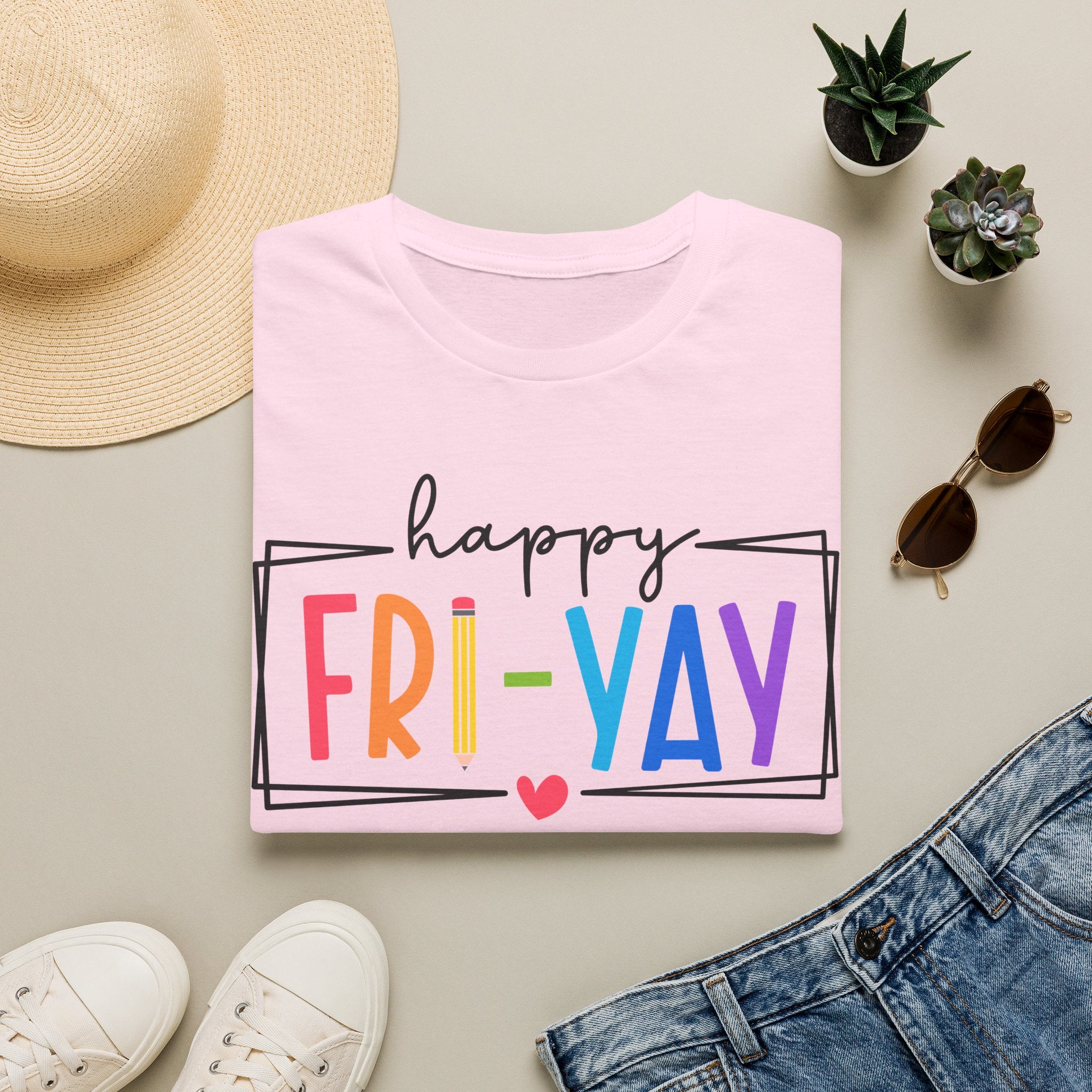 Happy Fri-Yay T-Shirt — Colorful Weekend Celebration Tee