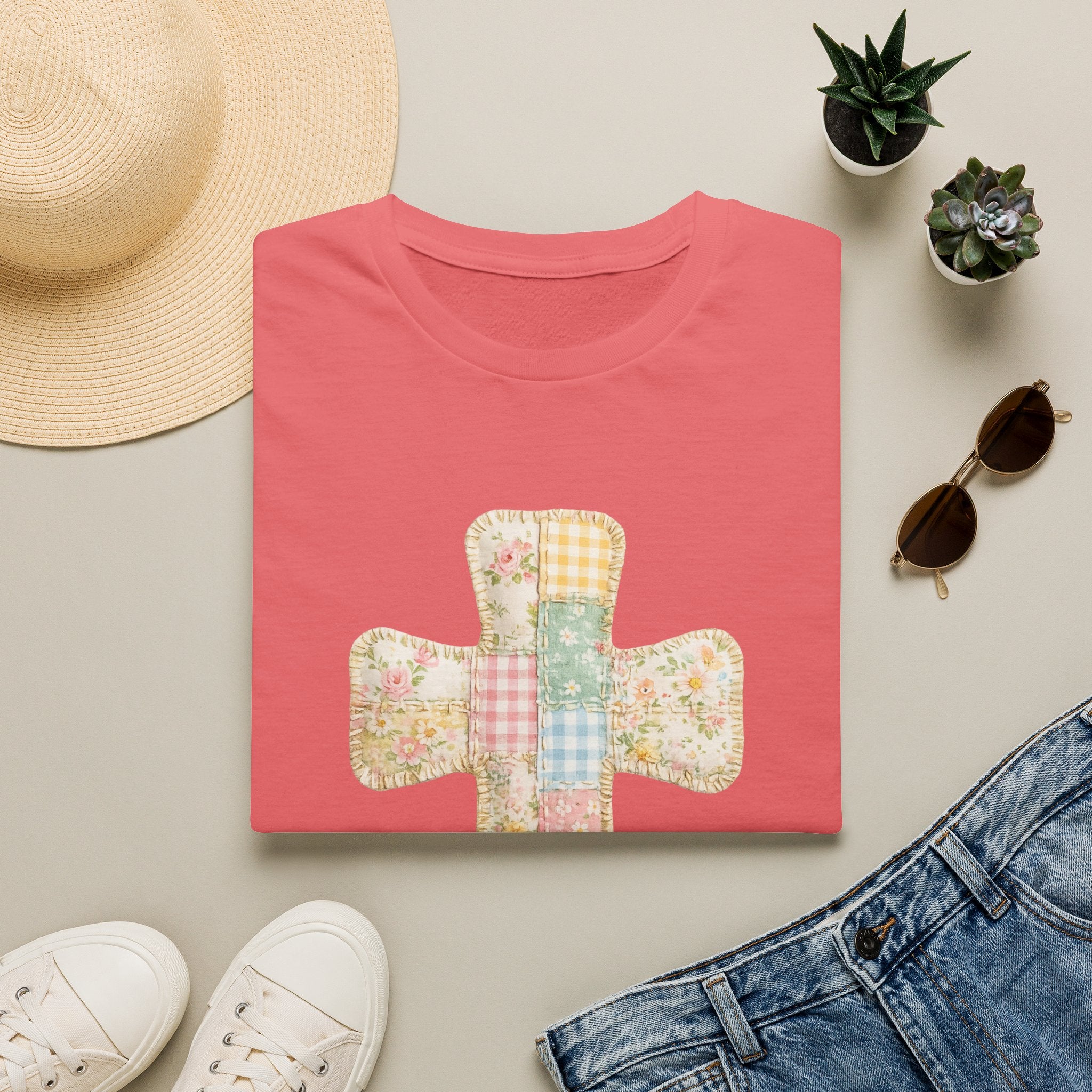 Patchwork Cross - Gildan Soft Style
