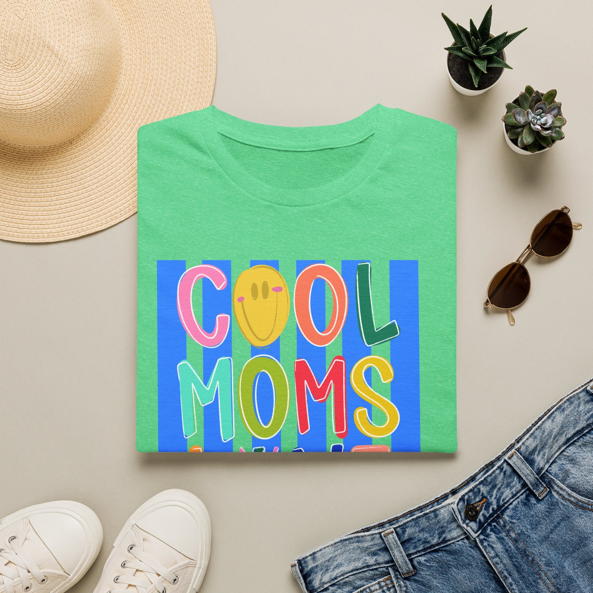 Cool Moms Live Jesus T-Shirt — Colorful Faith-Based Mom Tee