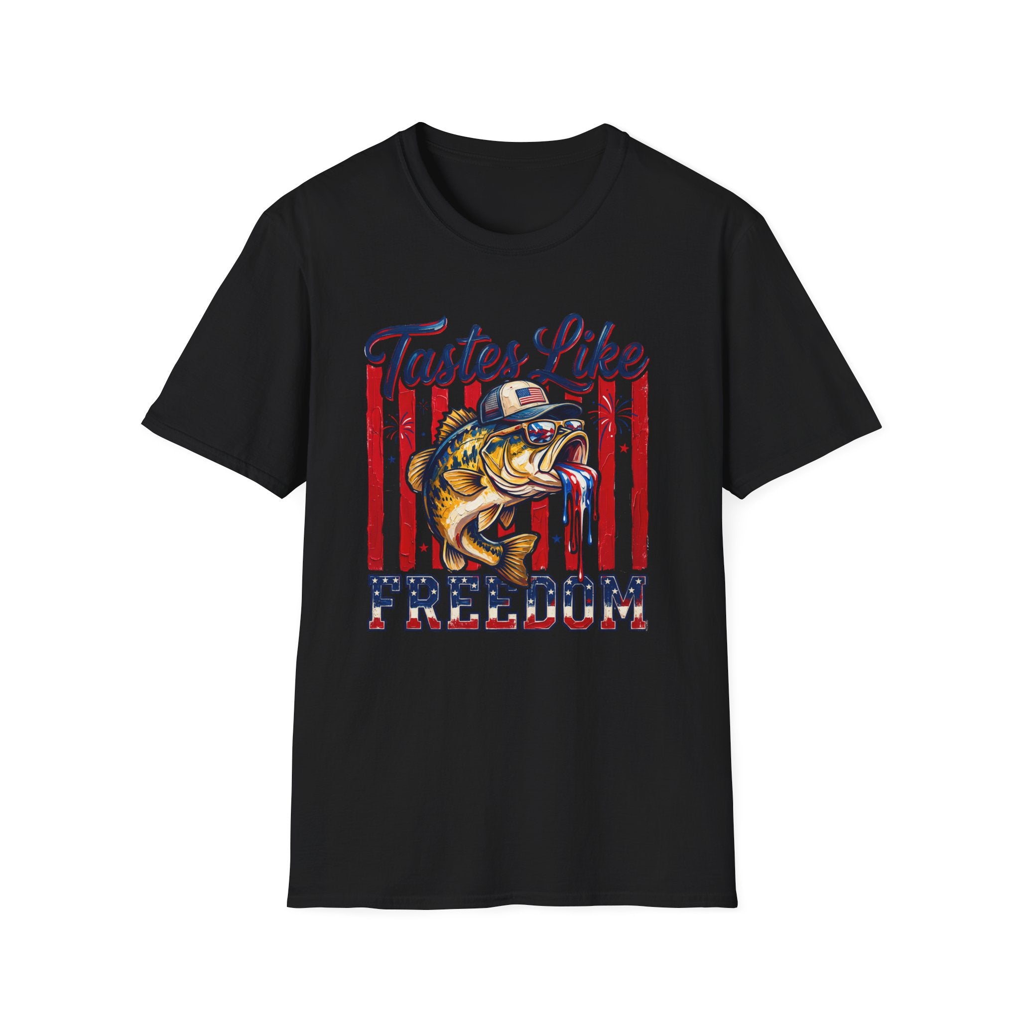 “Tastes Like Freedom” Patriotic Fishing Graphic Tee