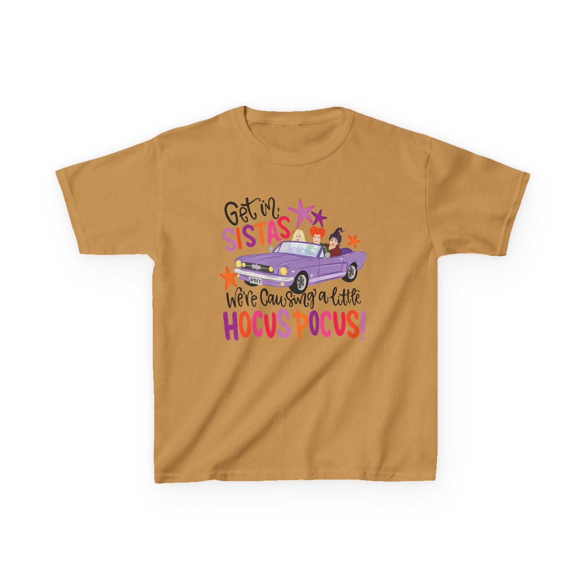 Kids T-Shirt - 'Ge In, Sistas We're Caysubg a Little Hocus Pocus' Halloween Graphic Tee