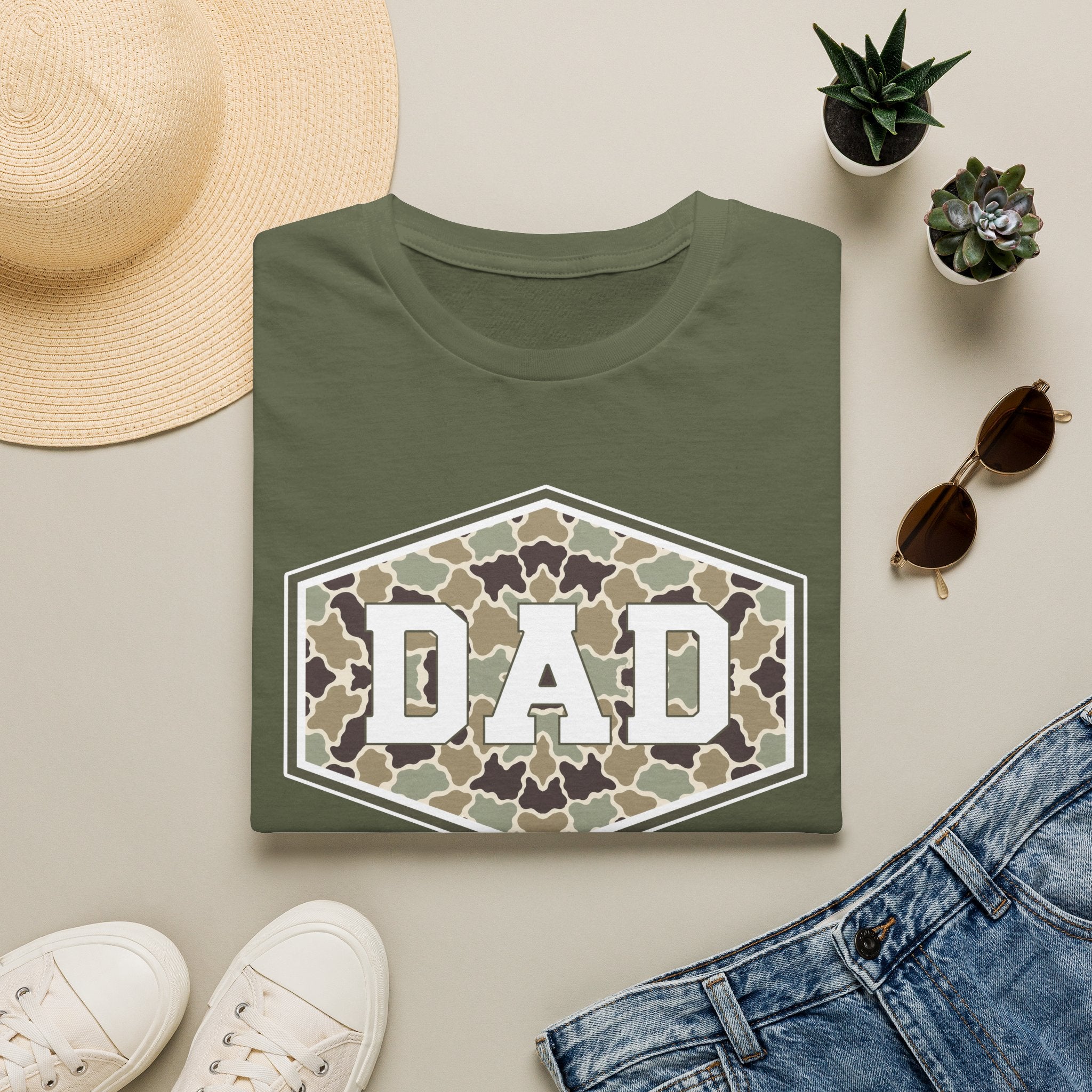 Dad Camo Badge- Gildan Soft Style